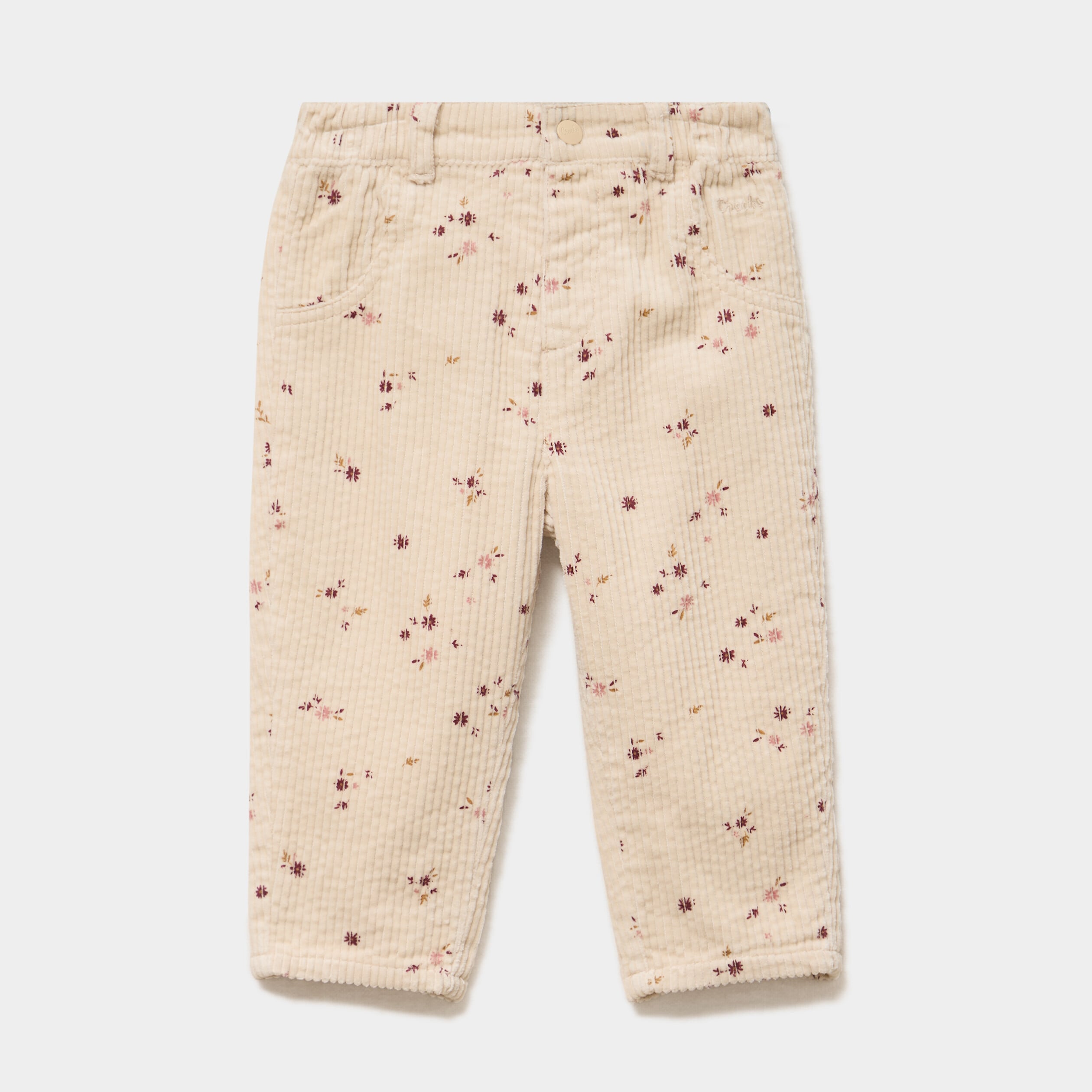Pantalon effet velours c&ocirc;tel&eacute; coton ficelle b&eacute;b&eacute; fille