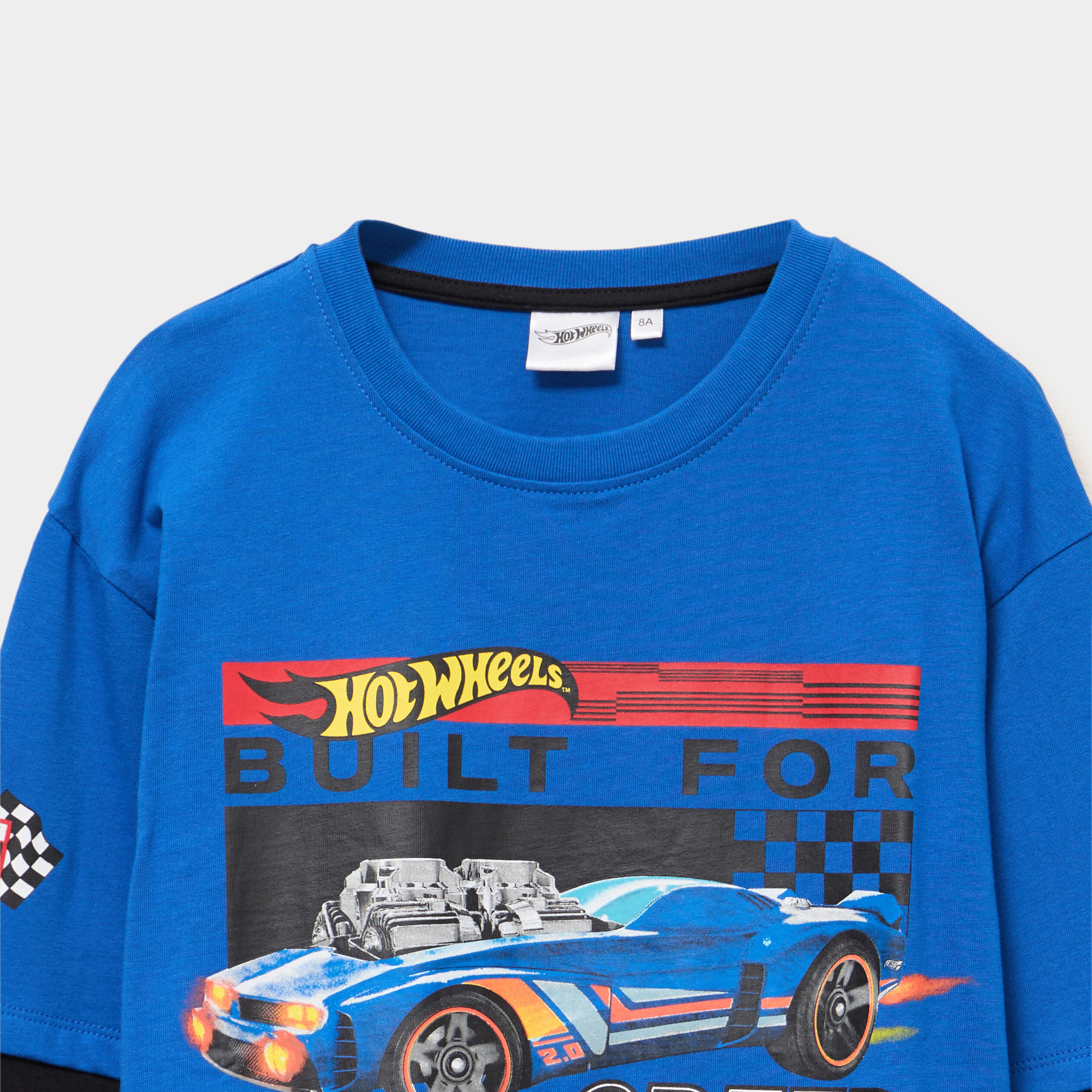 T-shirt manches longues Hot Wheels bleu gar&ccedil;on
