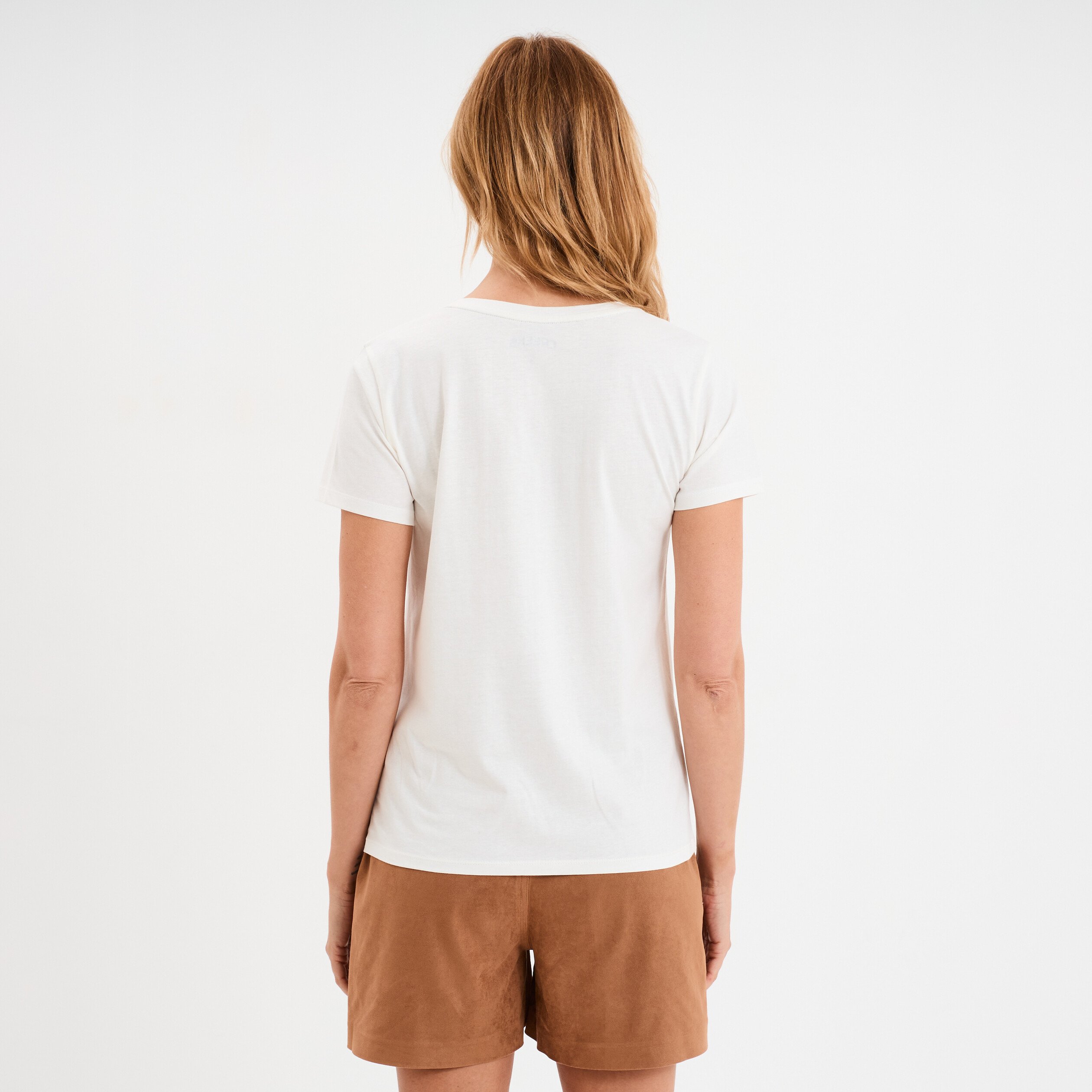 t shirt col rond manches courtes creeks blanc femme T-shirt col rond manches courtes Creeks blanc femme