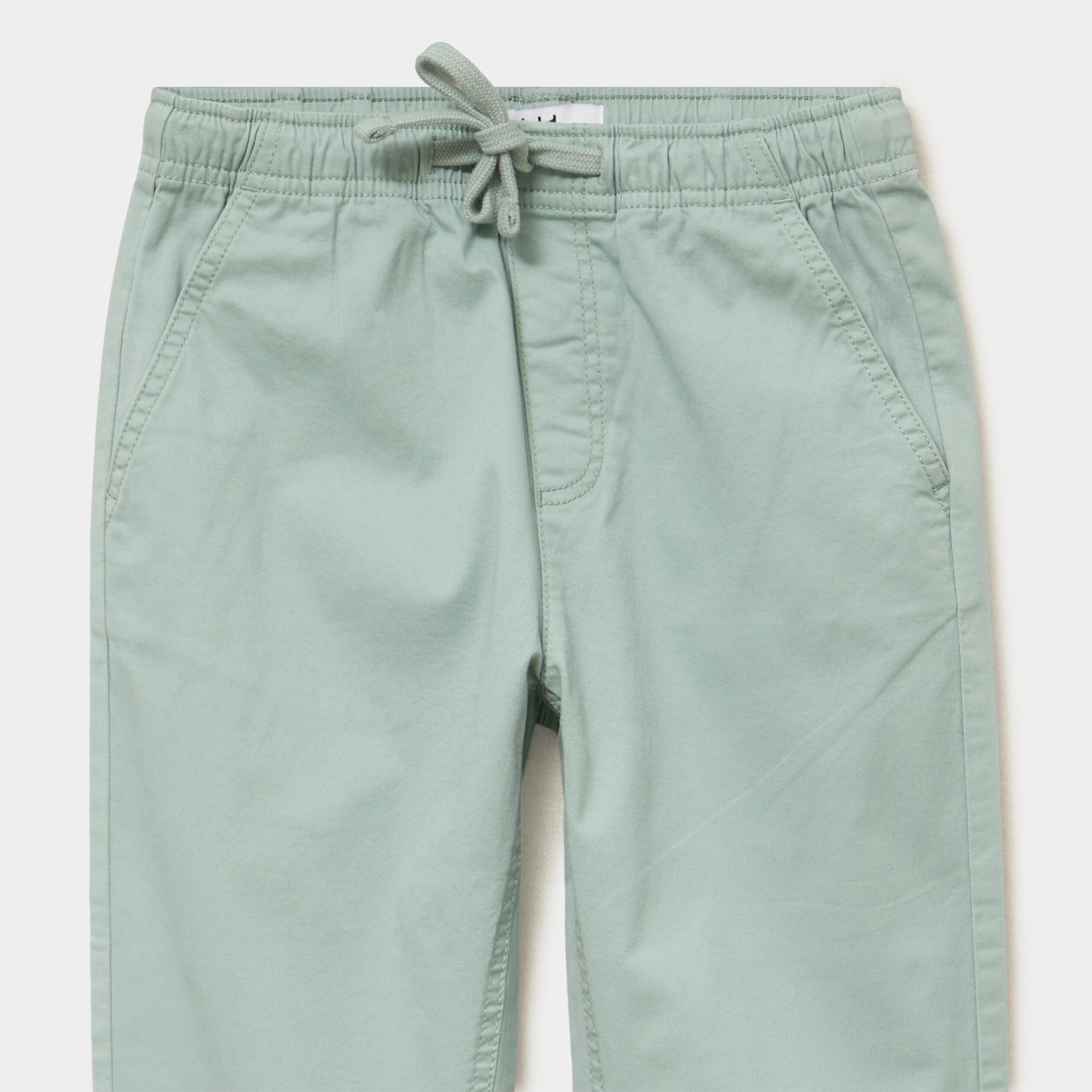 Pantalon chino droit taille ajustable vert pastel gar&ccedil;on