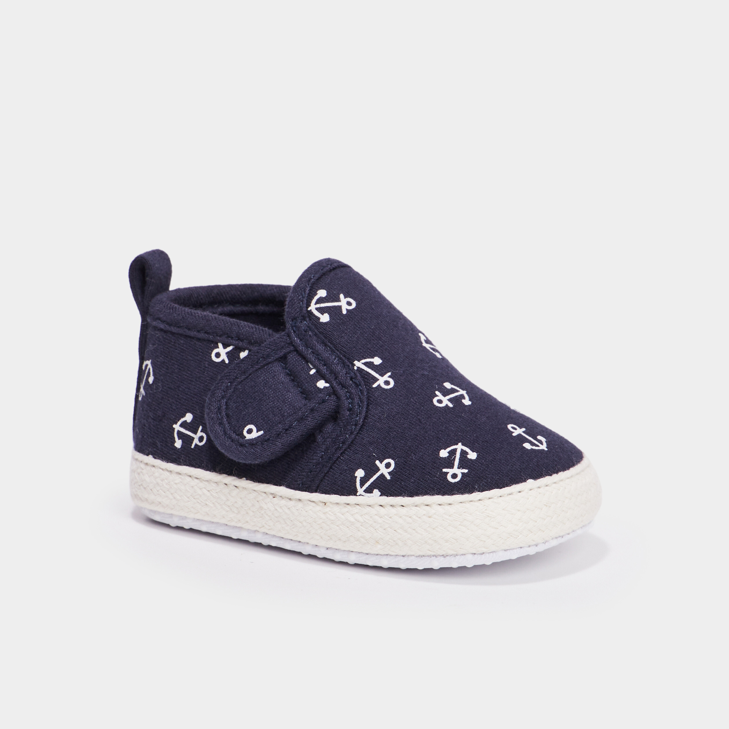 Bottons layette à scratchs bleu marine bébé garçon