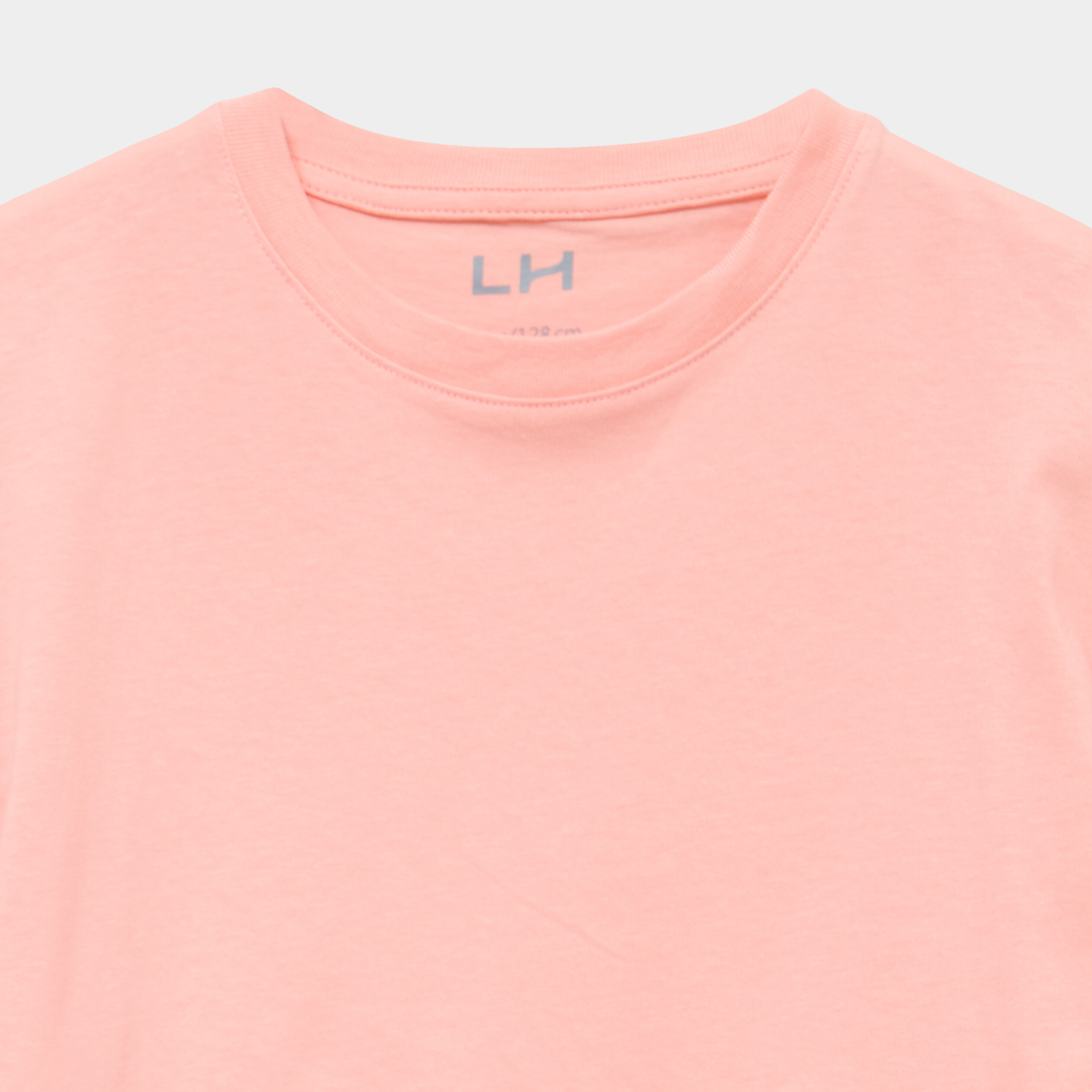 T-shirt manches courtes coton rose poudr&eacute;e fille