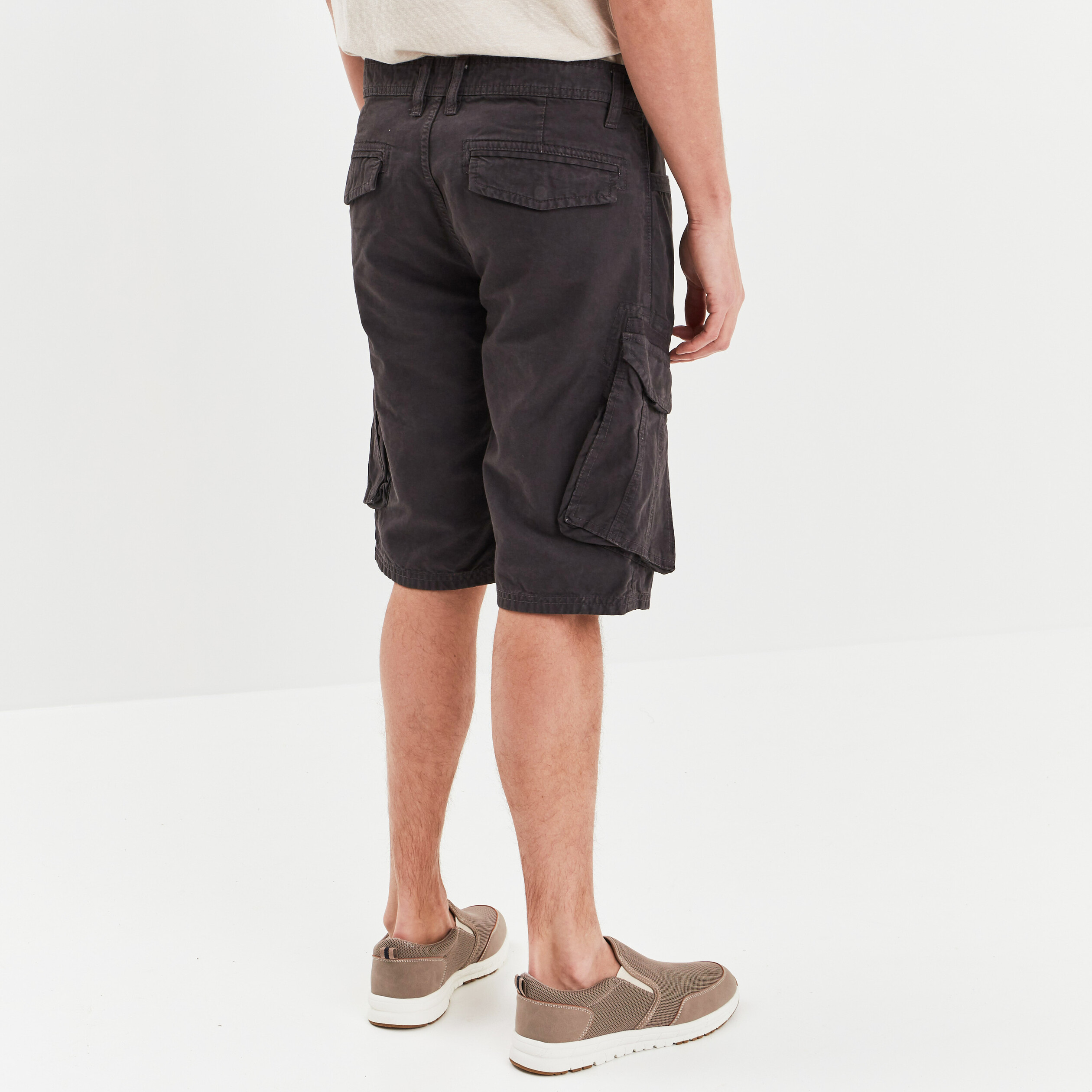bermuda cargo droit trappeur gris fonce homme Bermuda cargo droit Trappeur gris foncé homme