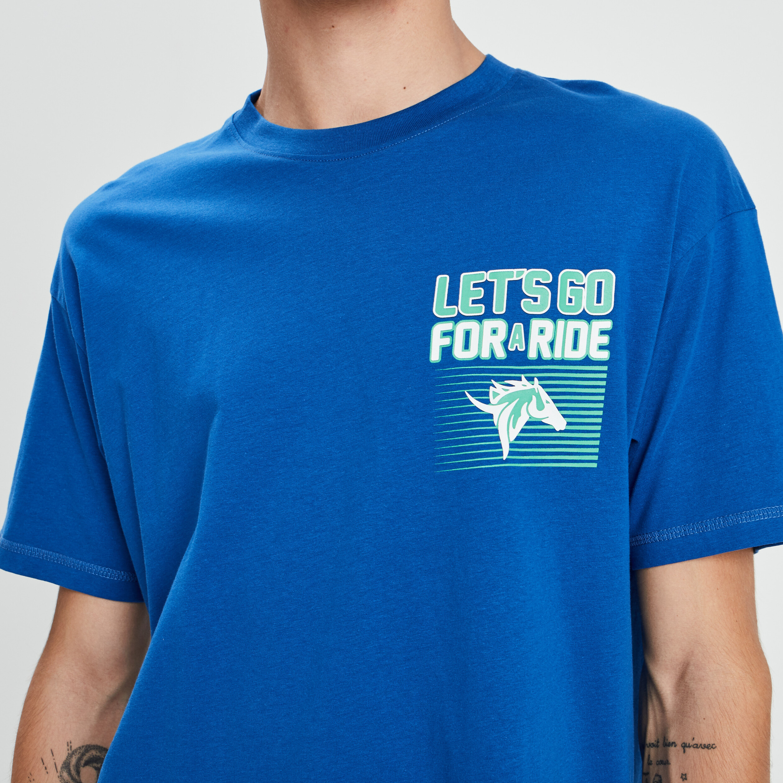 T-shirt manches courtes bleu homme