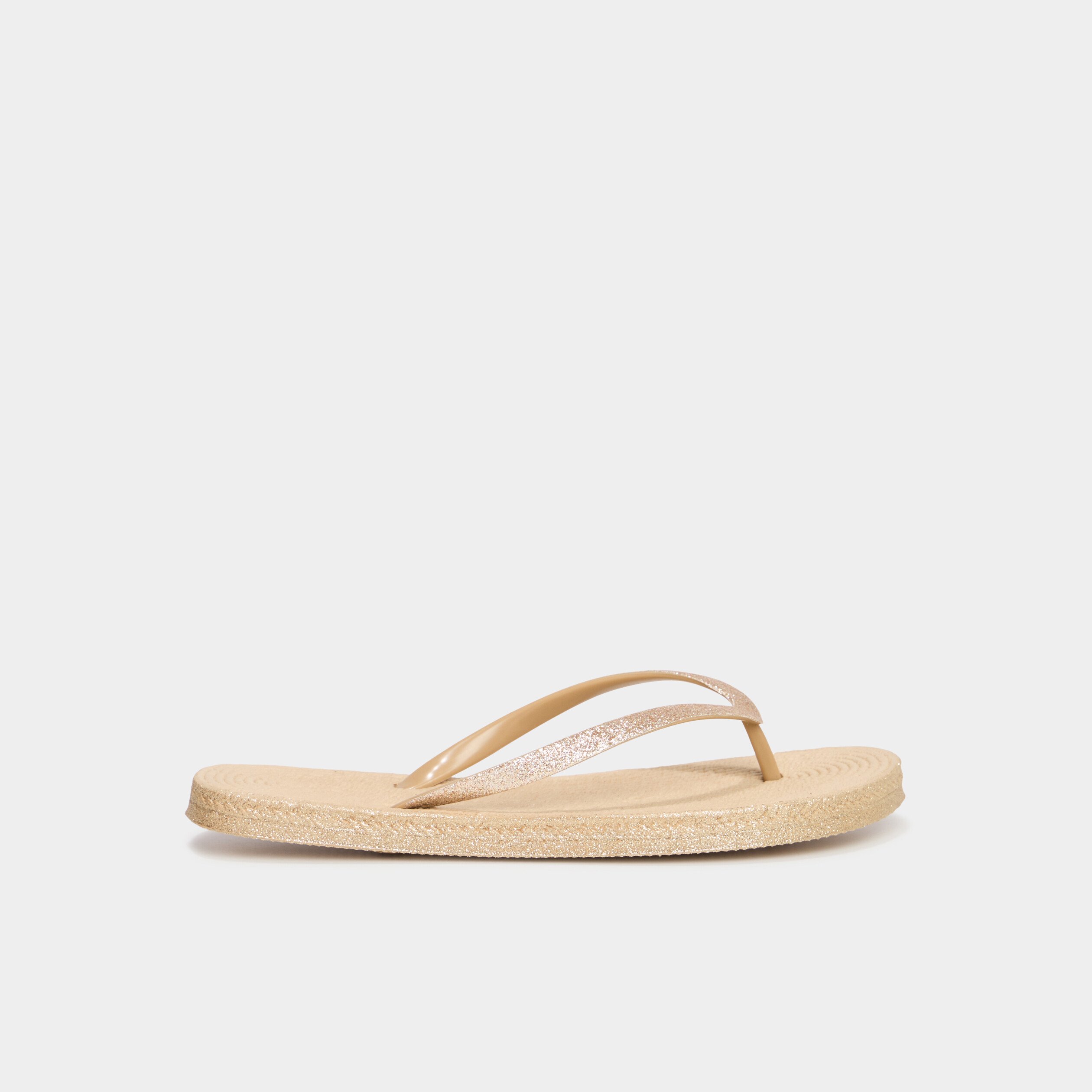Tongs de plage à paillettes multicolore femme