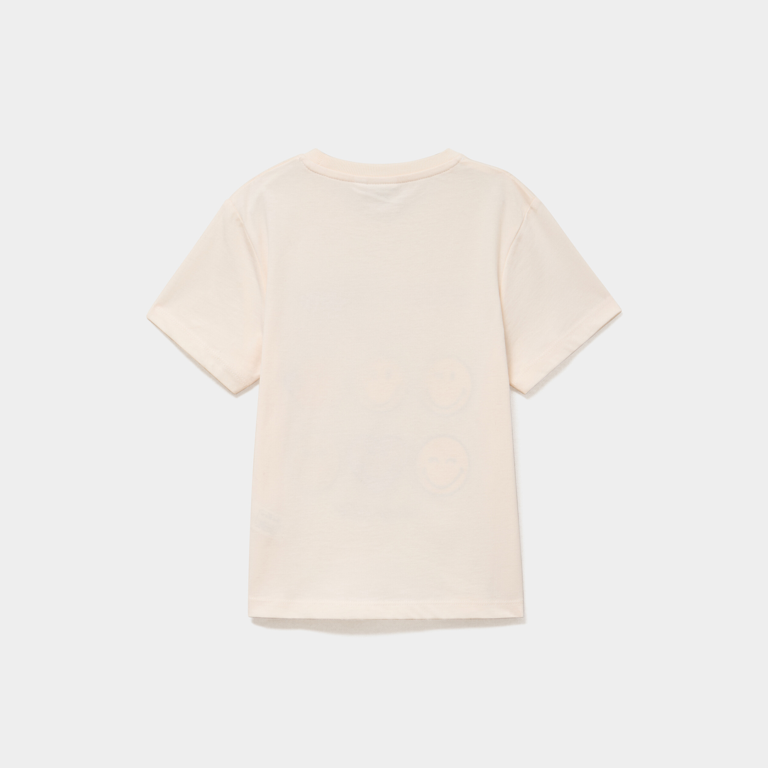 T-shirt col rond coton Smiley World beige fille