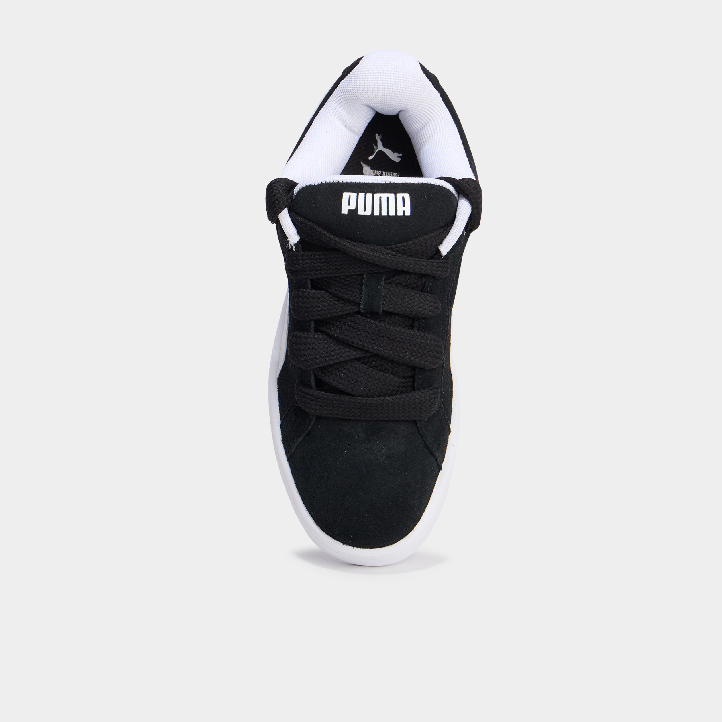 Baskets basses &agrave; lacets en cuir Puma noir gar&ccedil;on