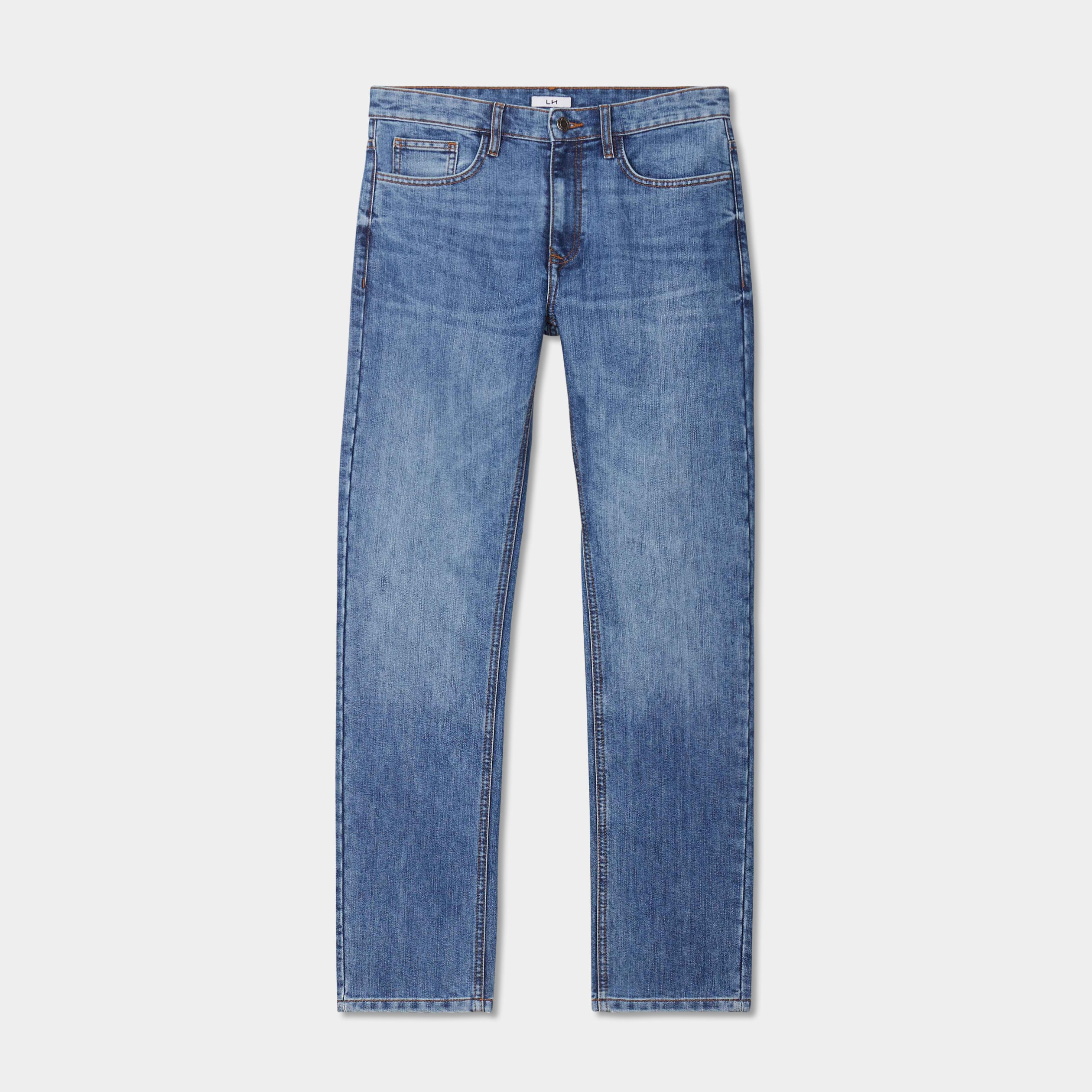 Jeans straight denim 5 poches denim double stone homme
