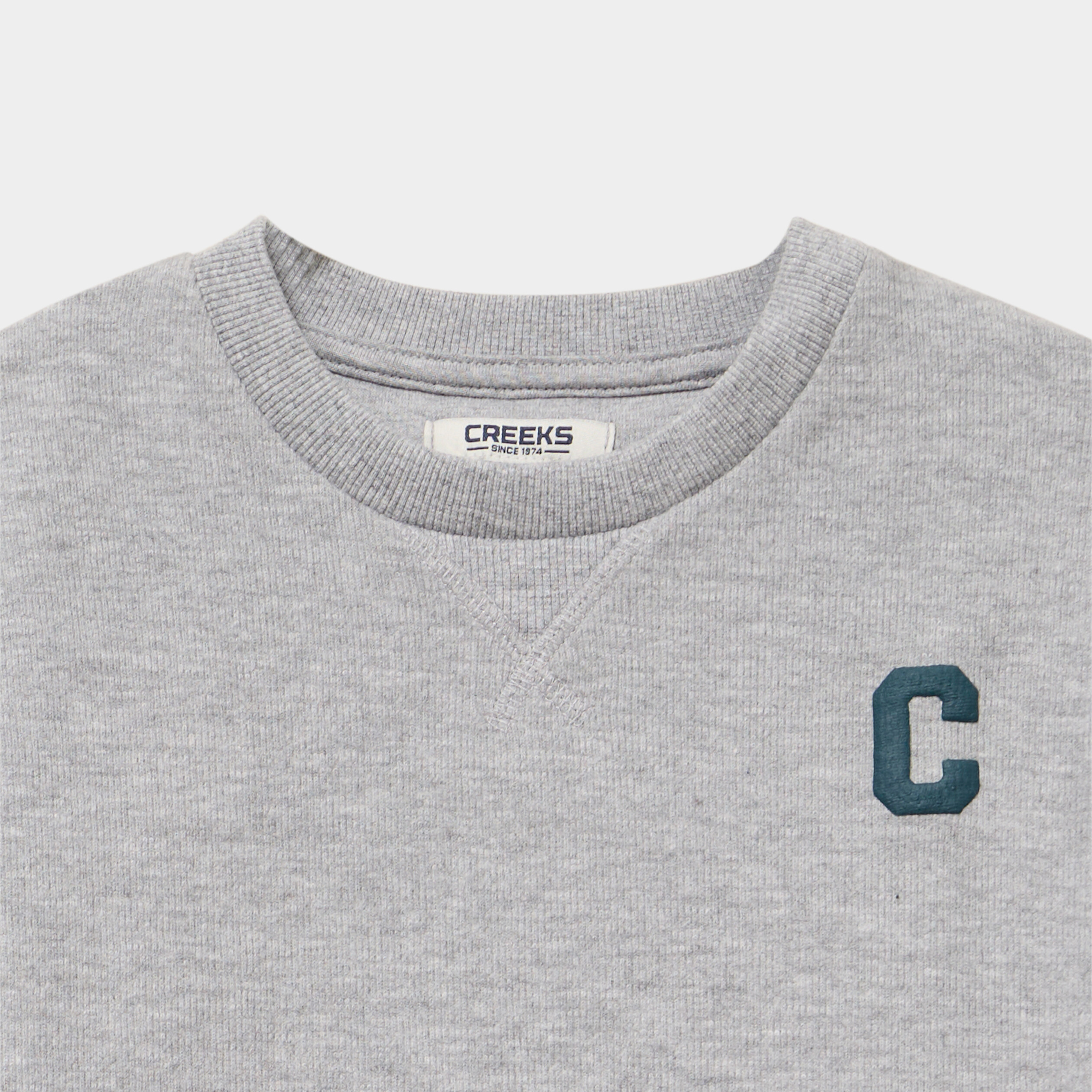 Sweat col rond manches longues gris clair gar&ccedil;on