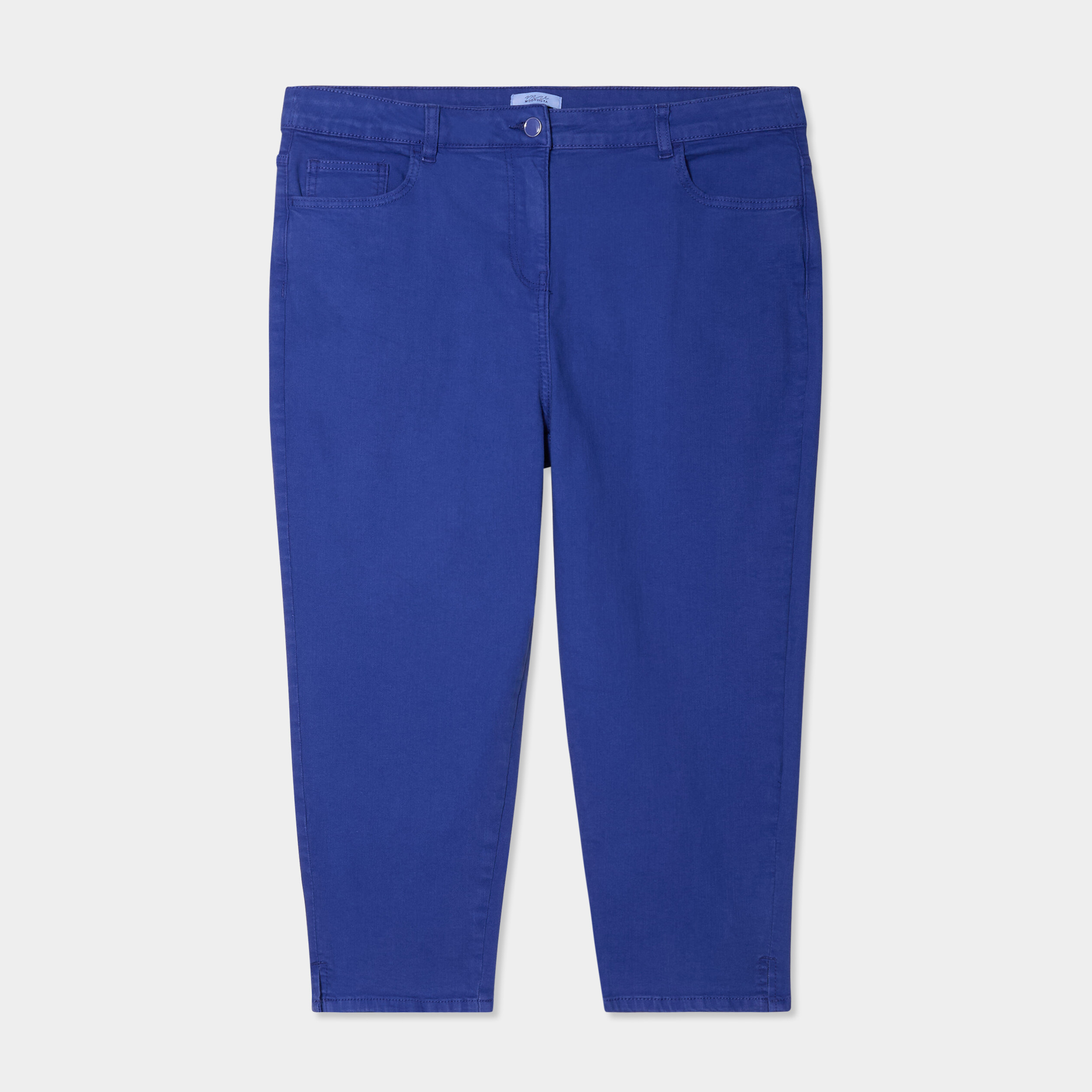 pantalon corsaire skinny taille haute bleu roi femmegt Pantalon corsaire skinny taille haute bleu roi femme grande taille