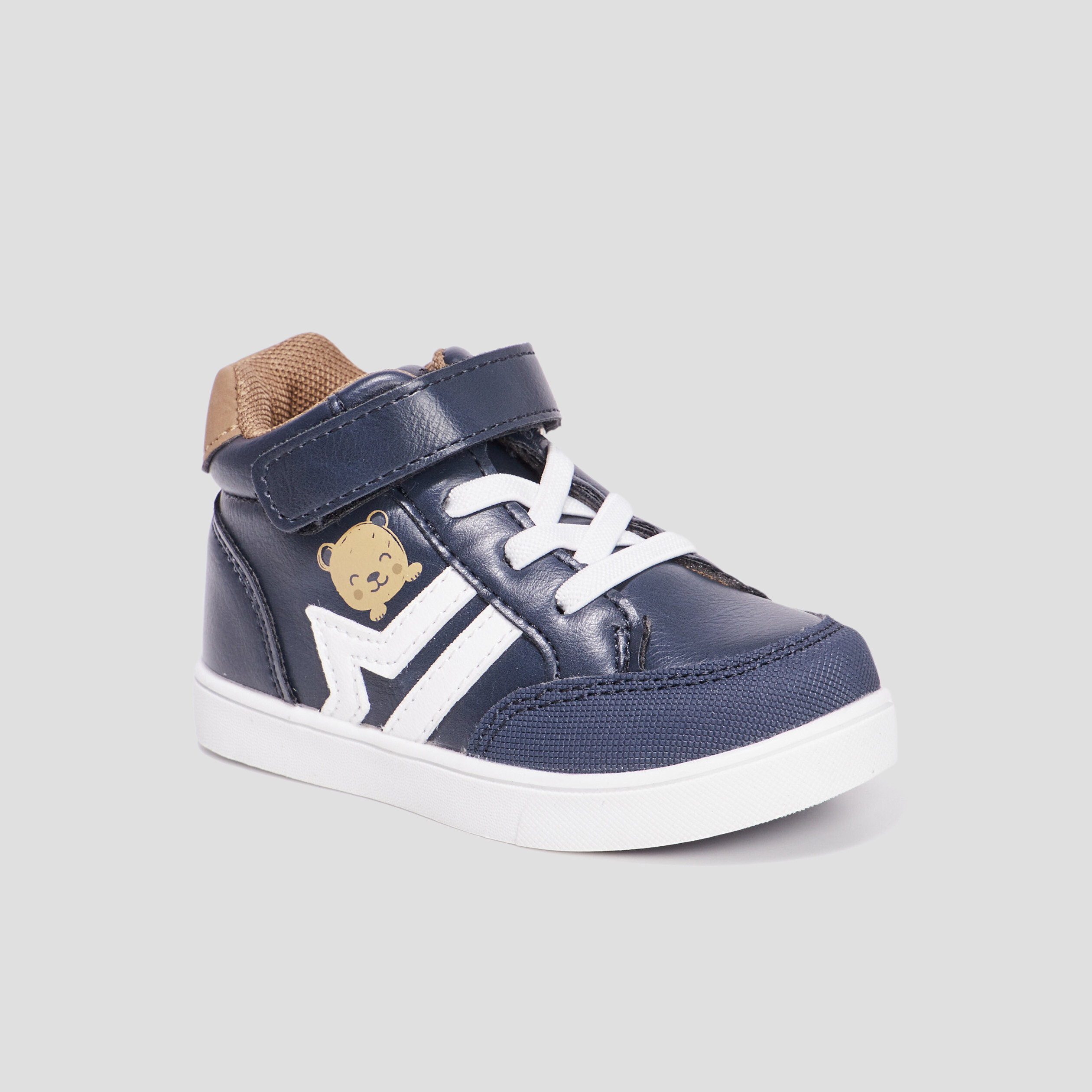 baskets montantes a scratchs kicone bleu marine bebef Baskets montantes à scratchs Kicone bleu marine bébé fille