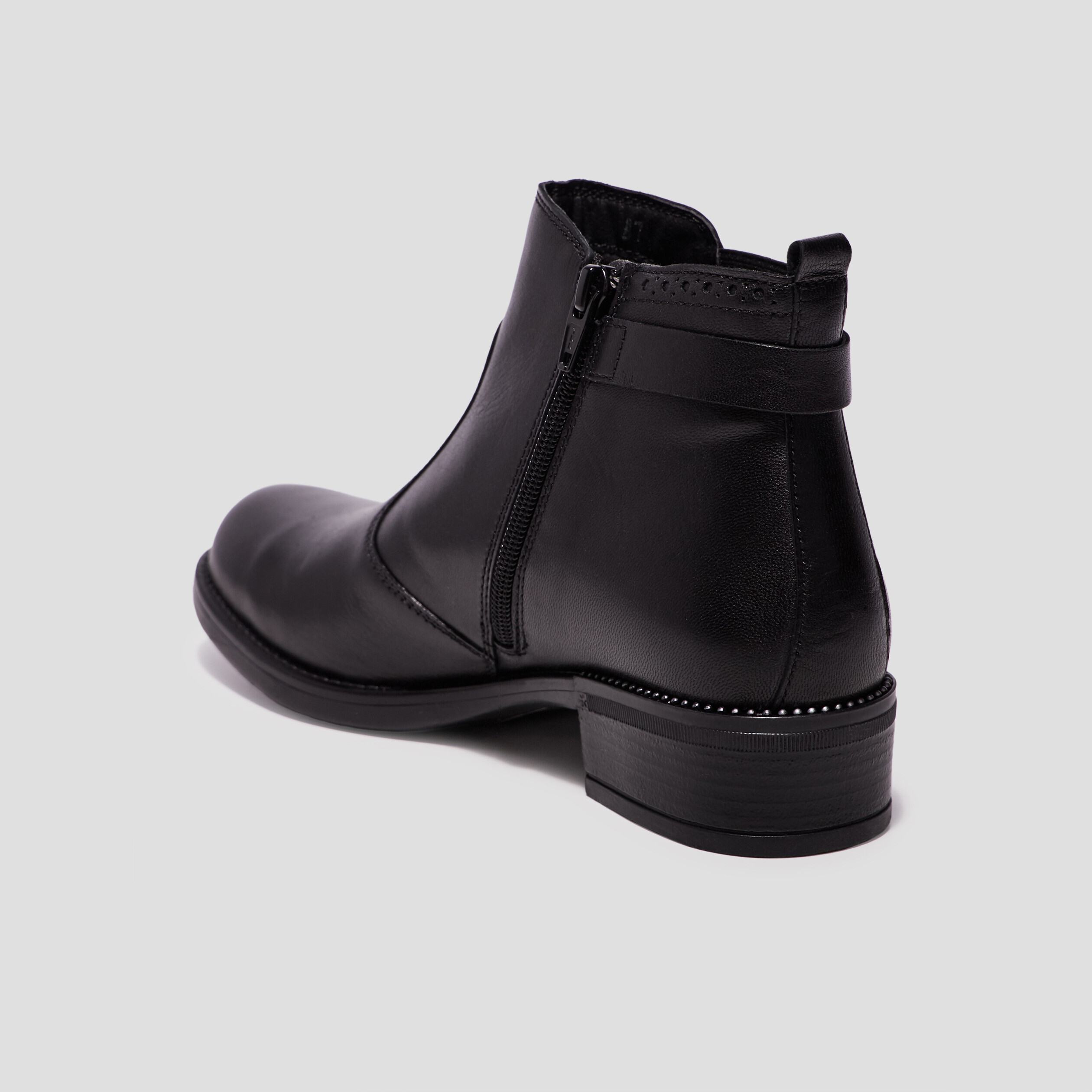 bottines en cuir zippees chelsea noir fille Bottines en cuir zippées chelsea noir fille