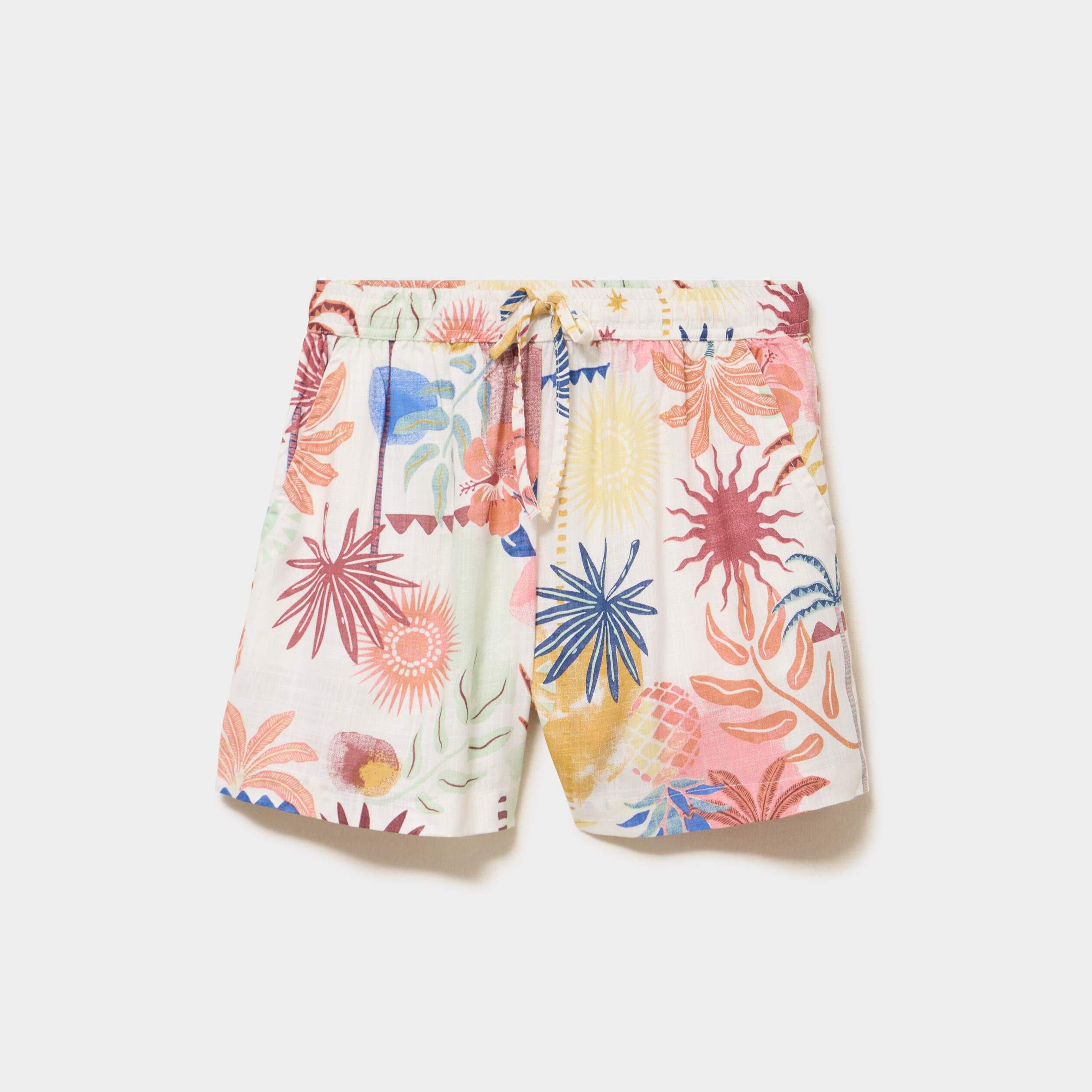 Short large fluide ecru femme
