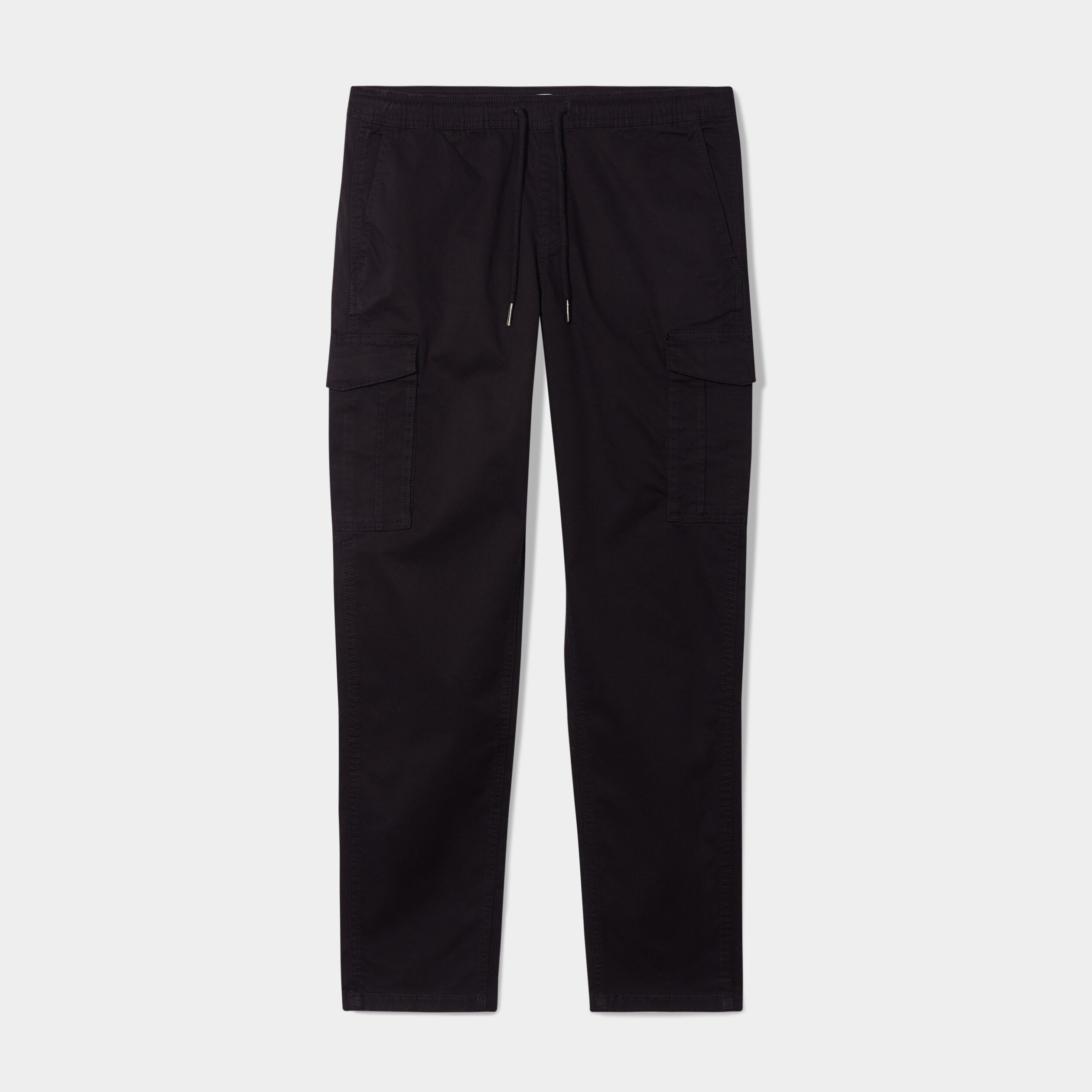 Pantalon cargo taille &eacute;lastiqu&eacute;e noir homme