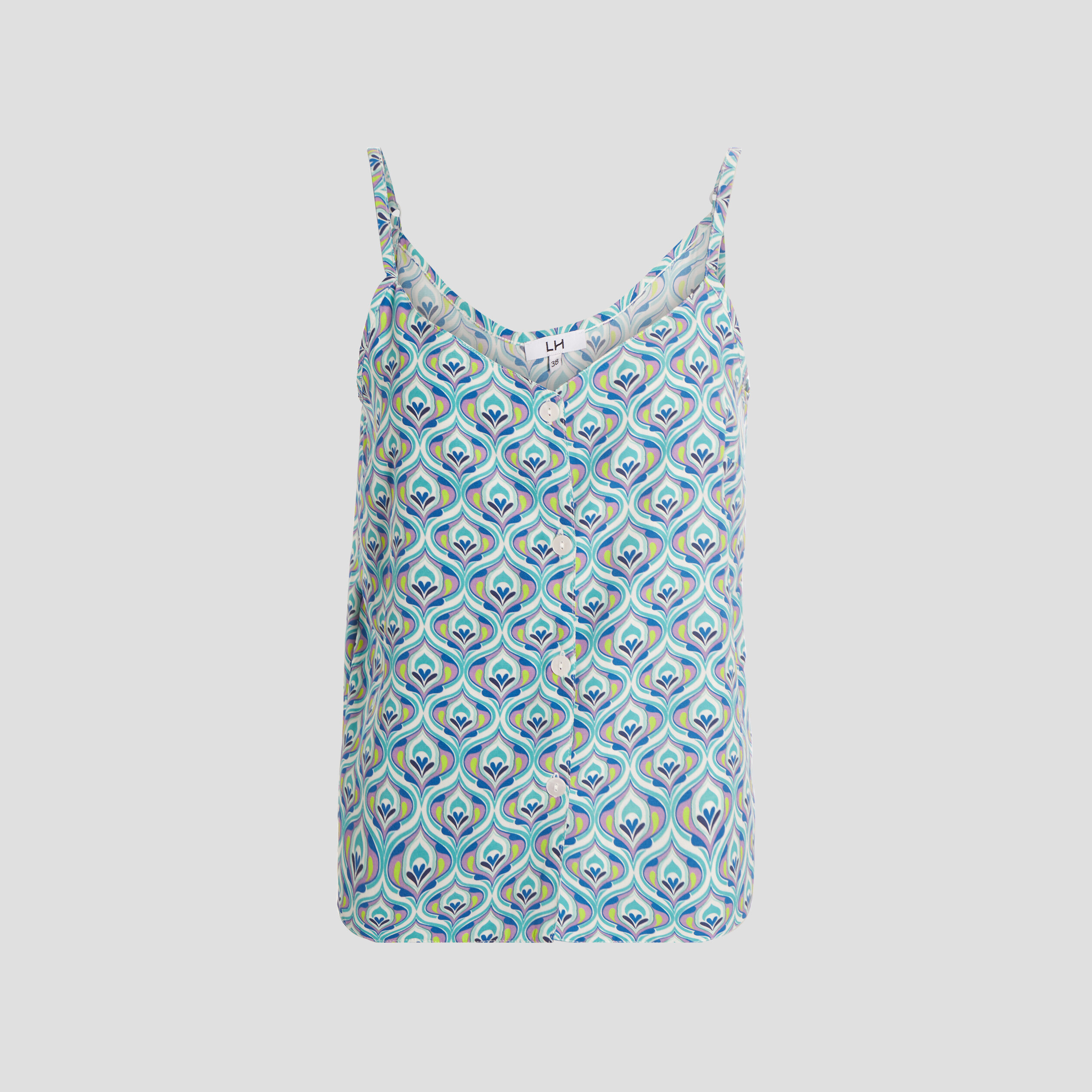 Caraco bretelles fines vert turquoise femme