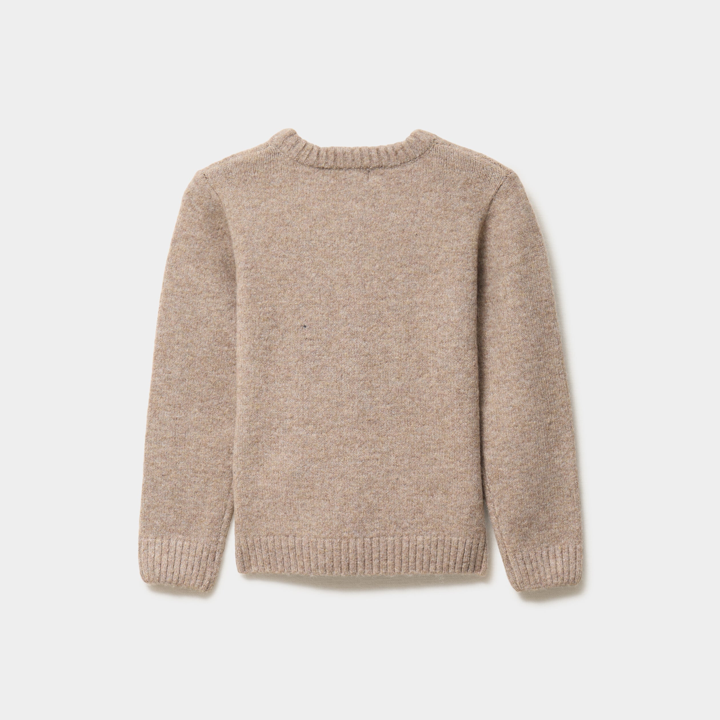 Pull manches longues col rond beige gar&ccedil;on