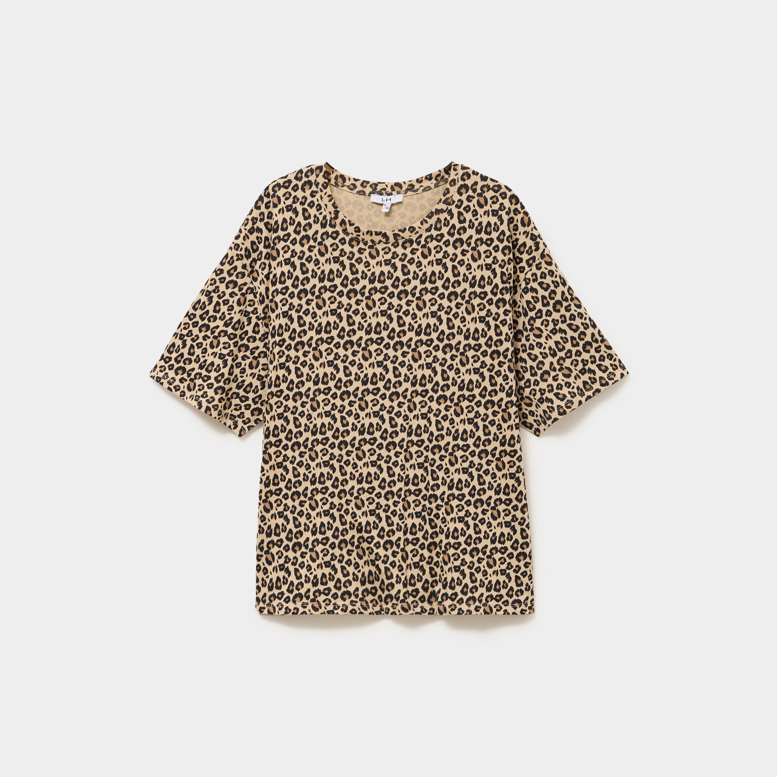 T-shirt col rond manches courtes coton sable femme grande taille