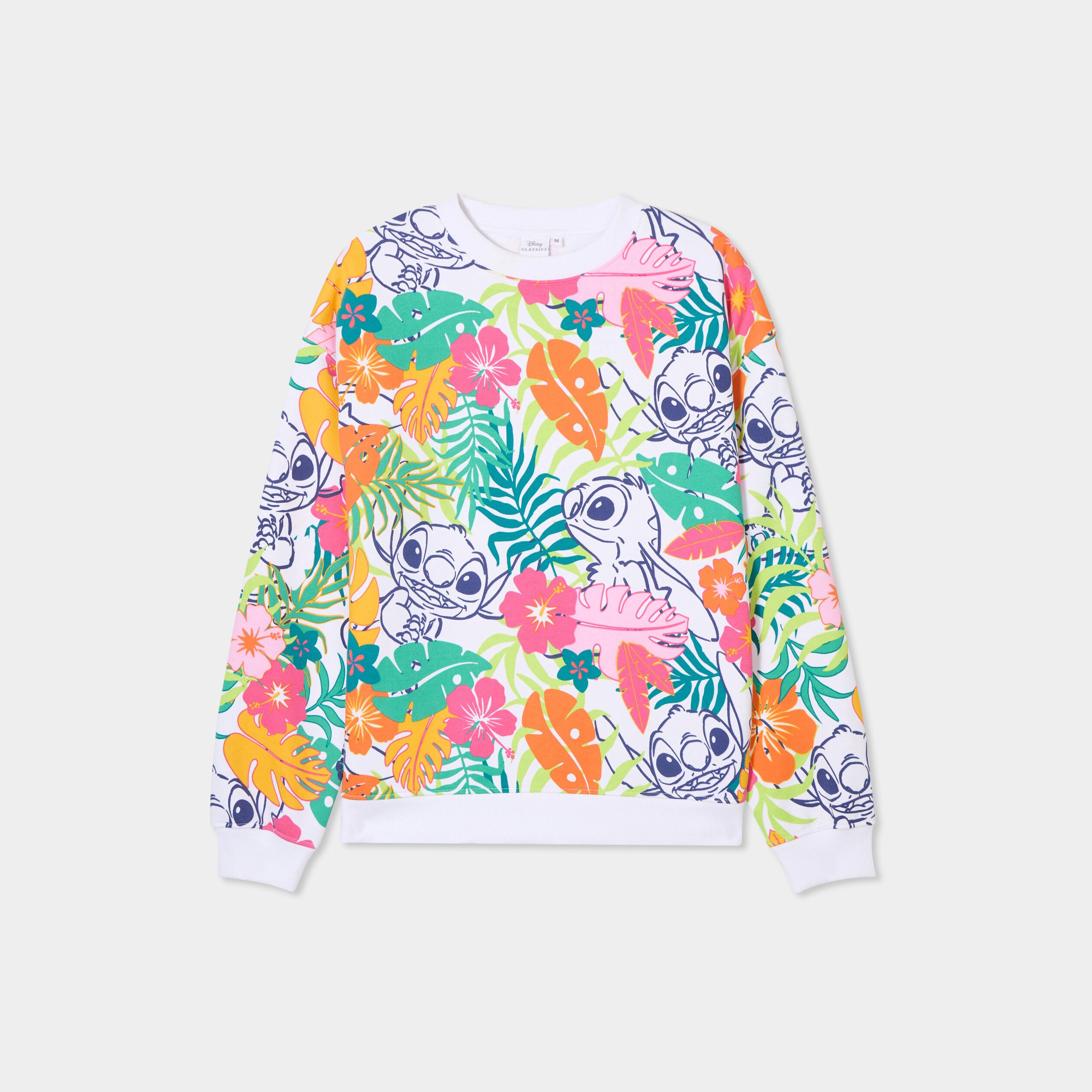 sweat col rond manches longues stitch multicolore femme Sweat col rond manches longues Stitch multicolore femme