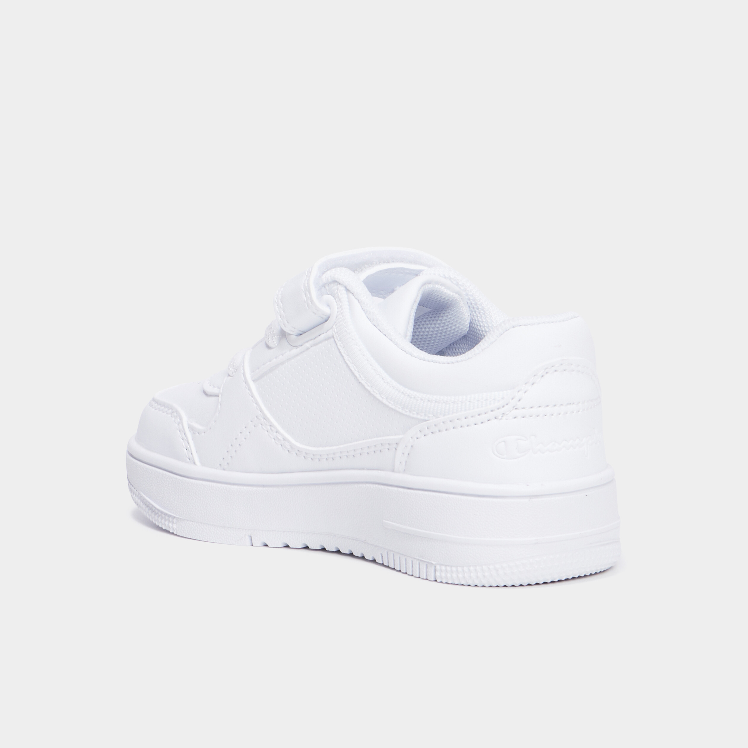 Baskets &agrave; scratchs Champion RD18 LOW blanc gar&ccedil;on
