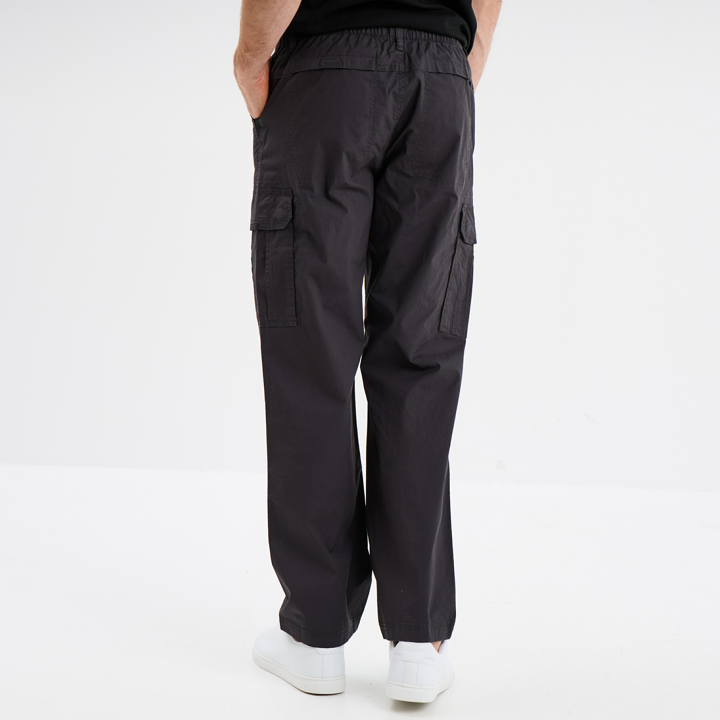 pantalon cargo slim coton gris fonce homme Pantalon cargo slim coton gris foncé homme