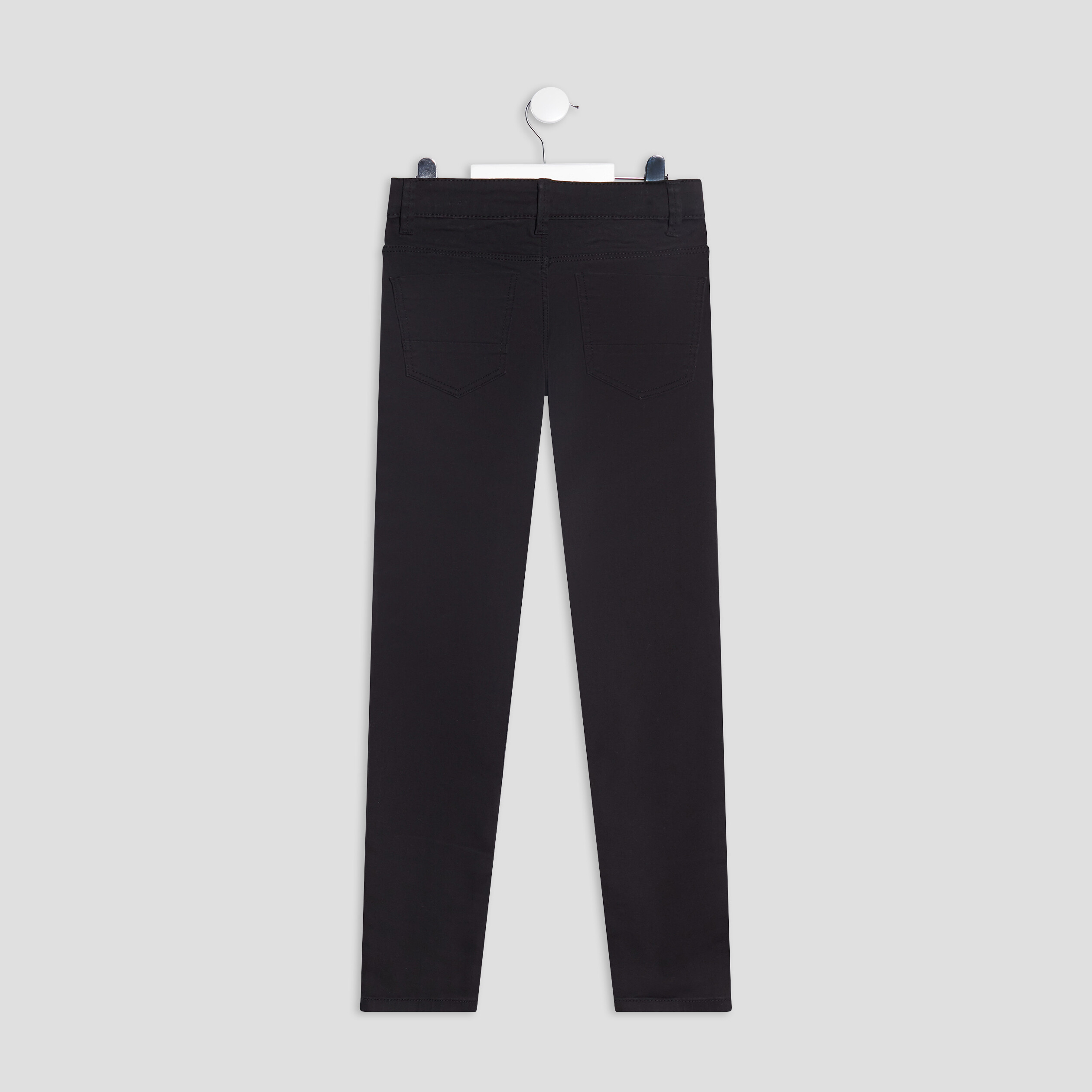 Pantalon slim stretch taille ajustable noir gar&ccedil;on