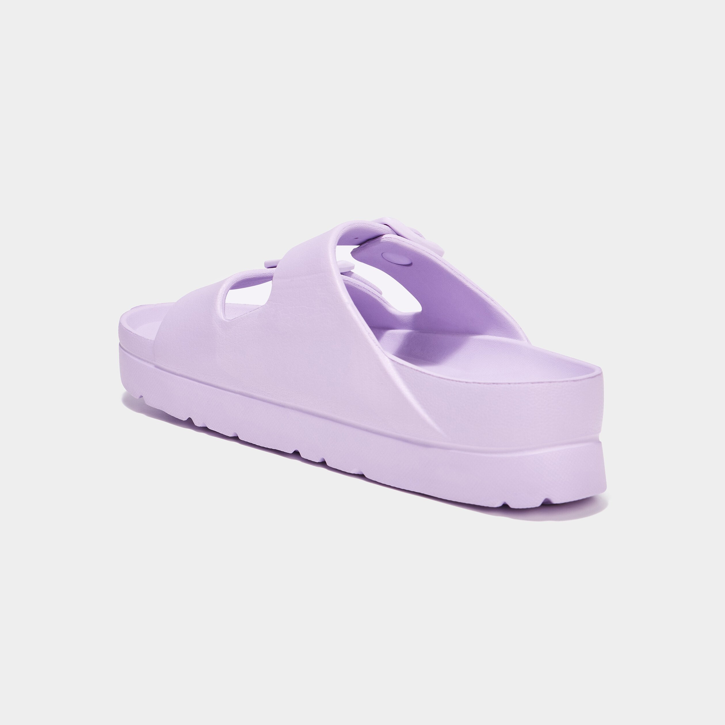 mules compensees avec boucles rose femme Mules compensées avec boucles rose femme