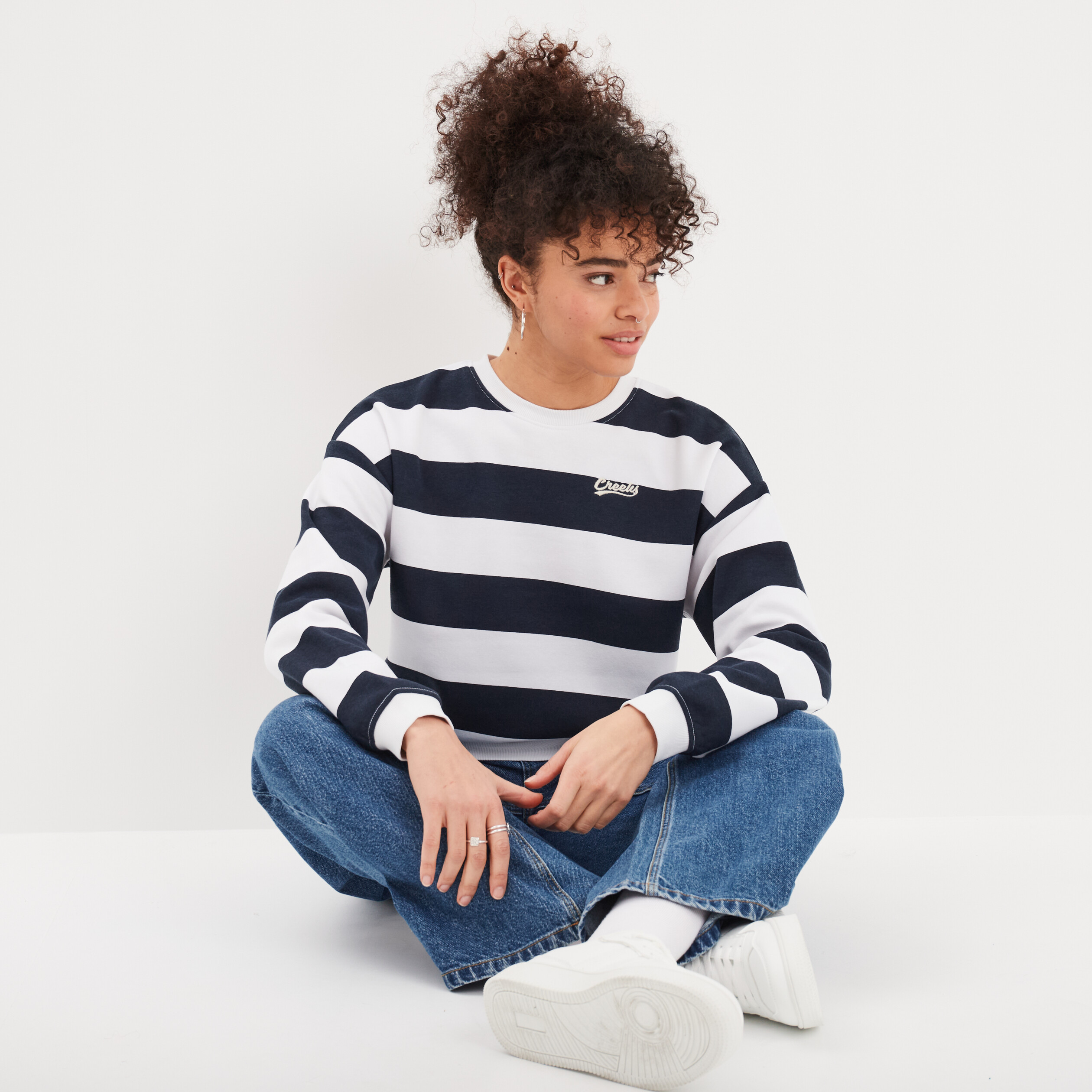 sweat court manches longues creeks bleu marine femme Sweat court manches longues Creeks bleu marine femme
