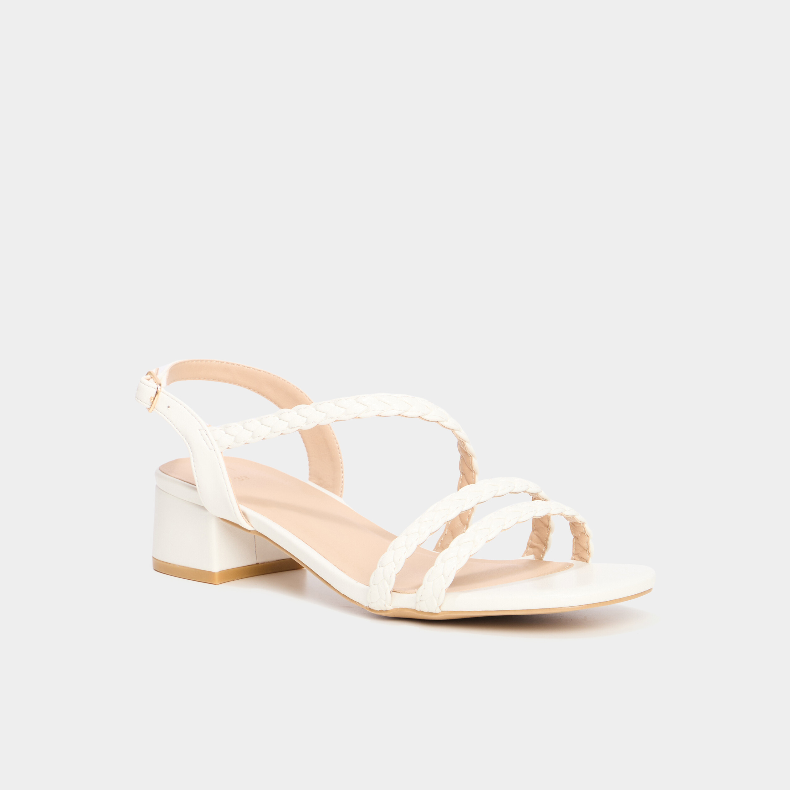 Sandales &agrave; talons blanc femme