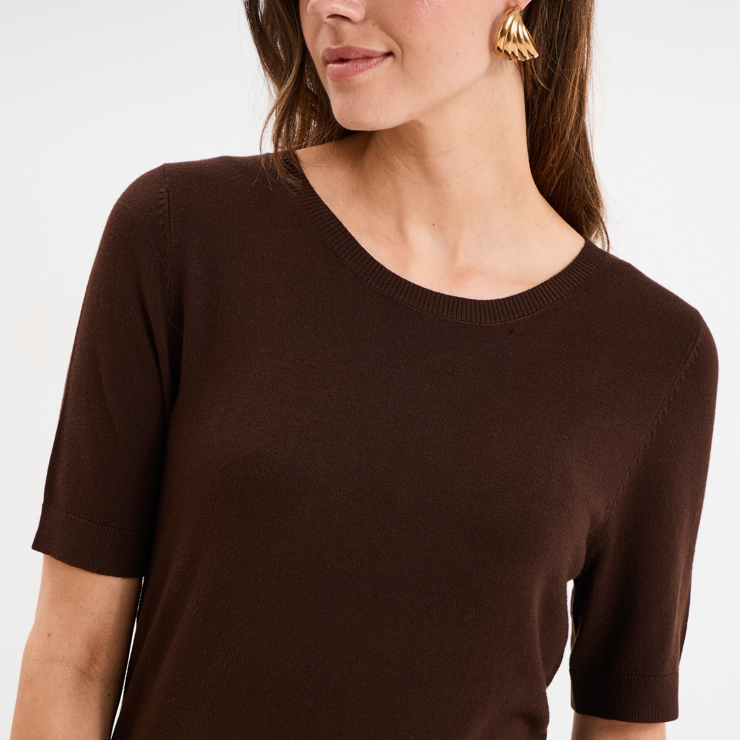 Manches Longues Pull Femme Marron FoncÃ© Pull Manches