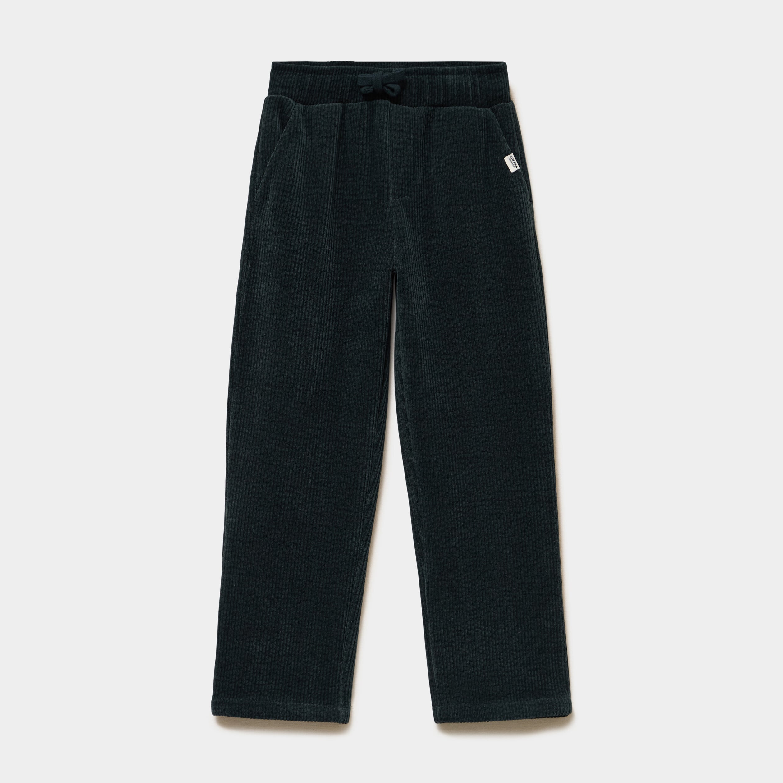 Pantalon relax effet velours c&ocirc;tel&eacute; vert fonc&eacute; gar&ccedil;on
