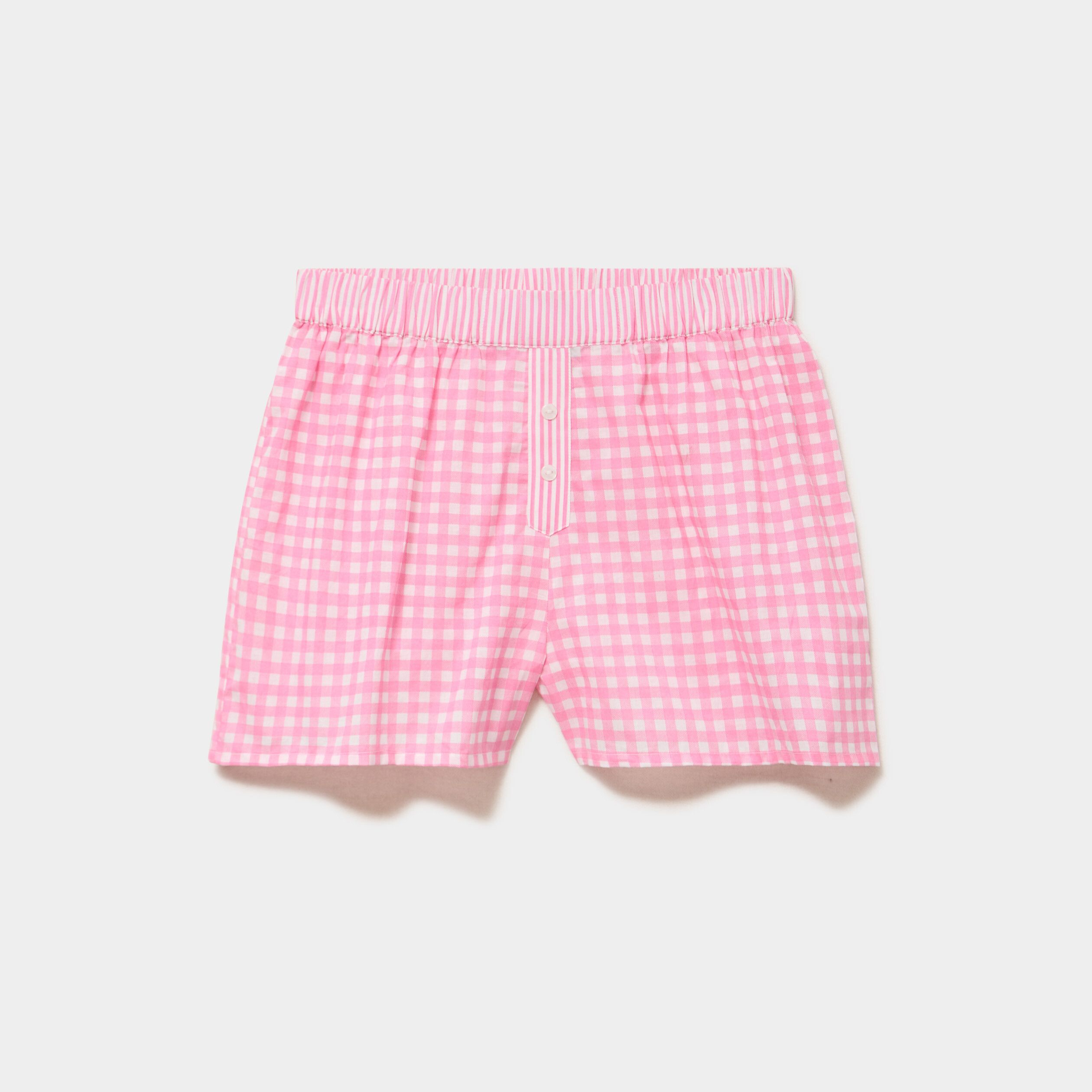 Short de pyjama taille &eacute;lastiqu&eacute;e coton blanc femme
