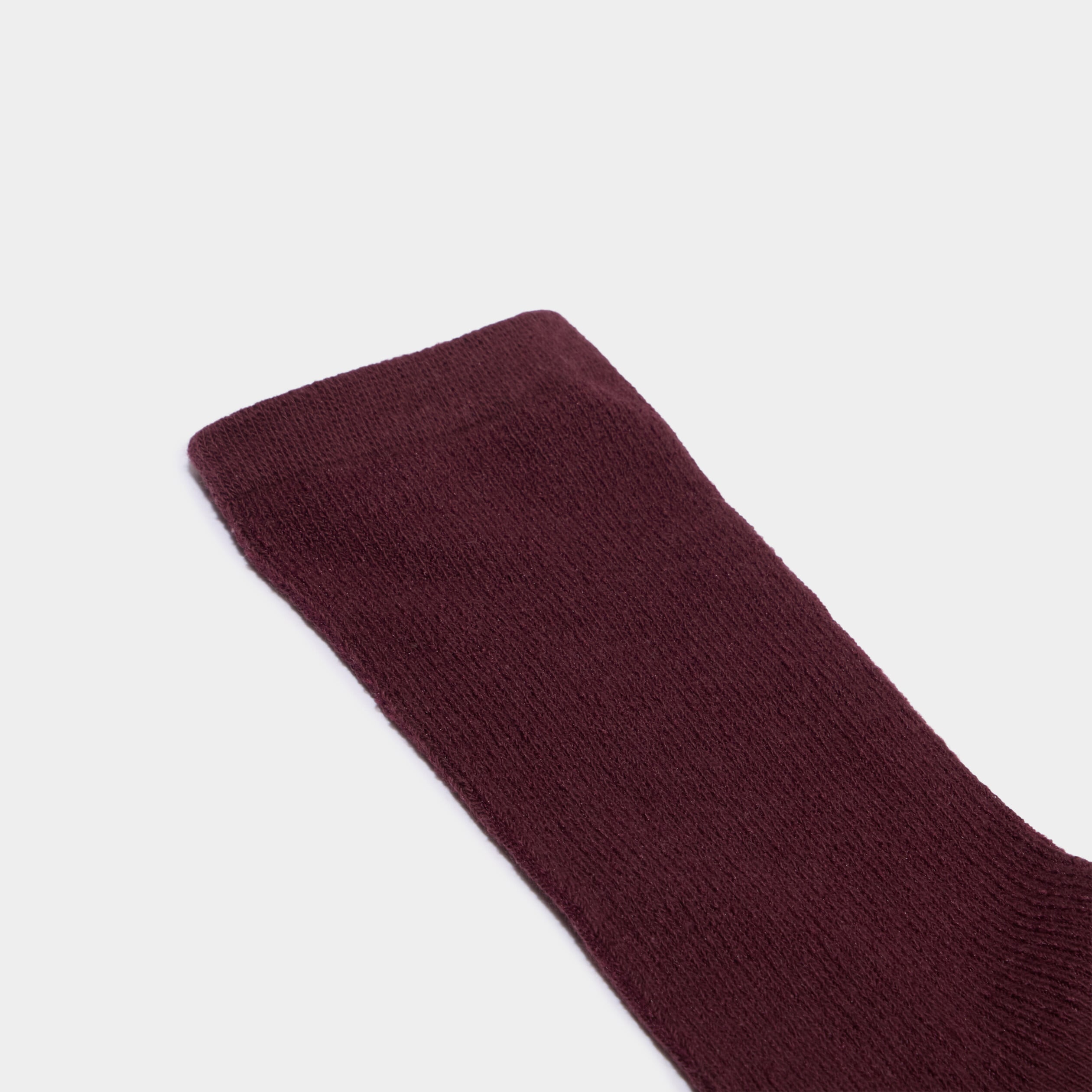 Lot 5 paires chaussettes c&ocirc;tel&eacute;es bordeaux femme