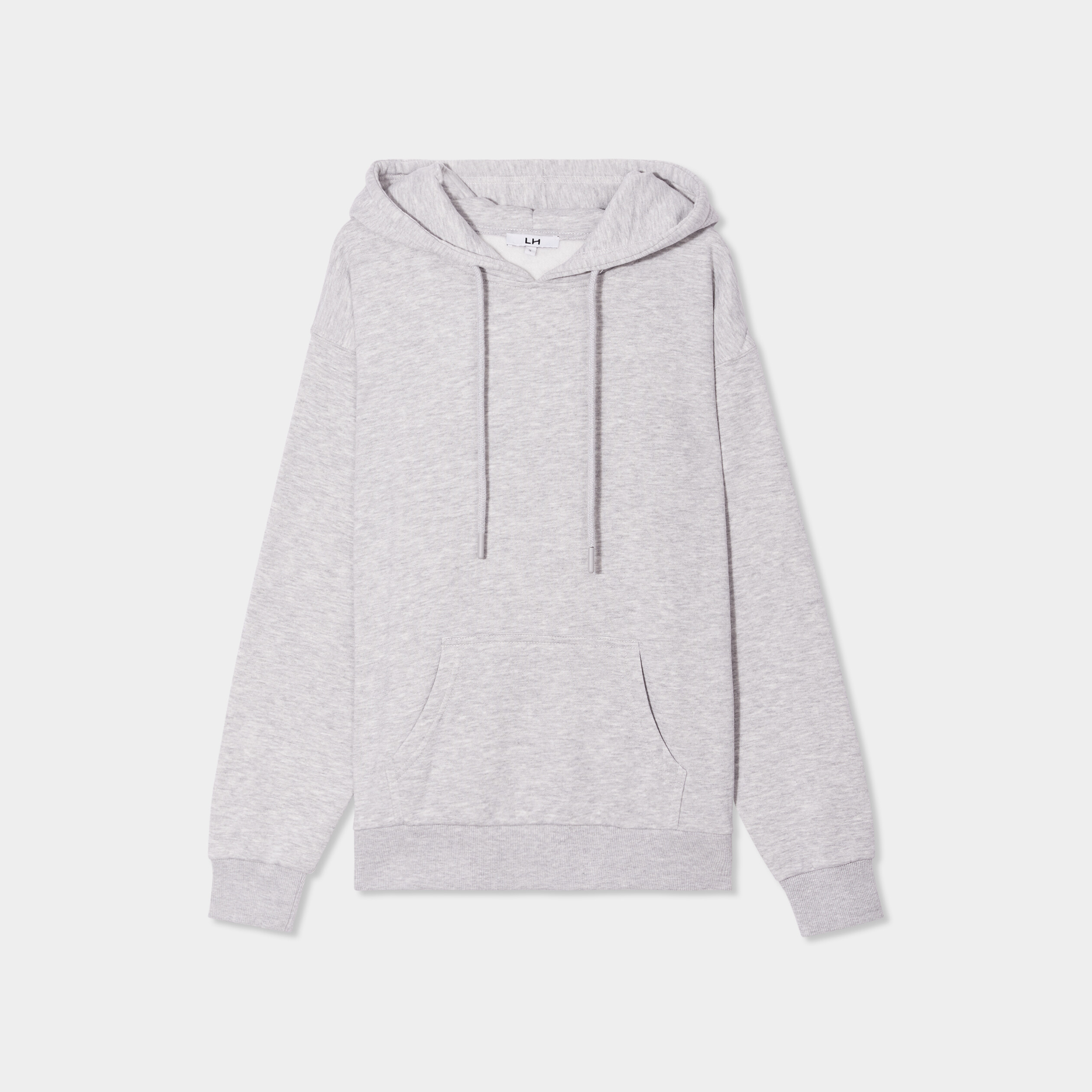 Sweat hoodie molleton &agrave; capuche gris clair femme