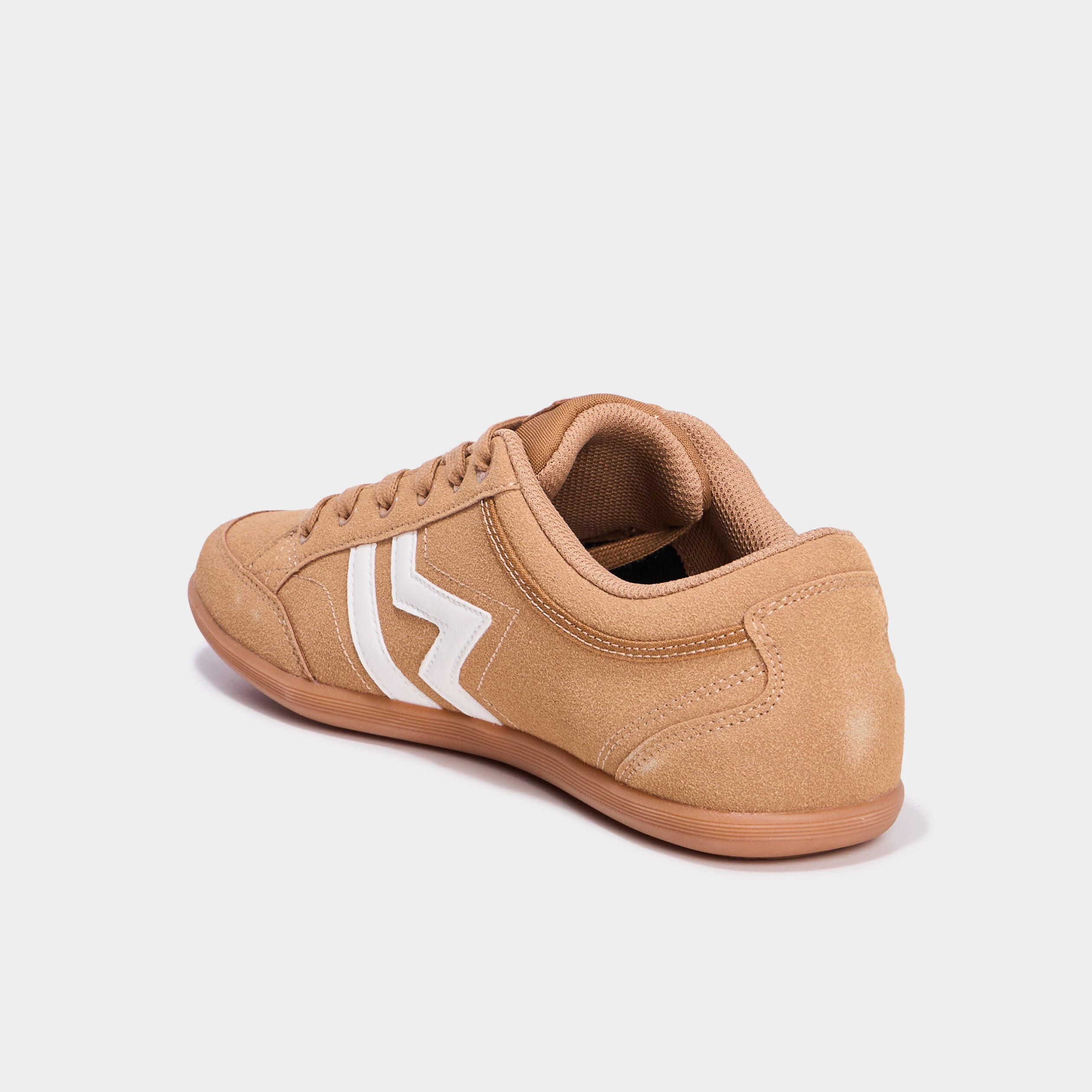 Tennis basses &agrave; lacets effet su&eacute;dine marron clair homme