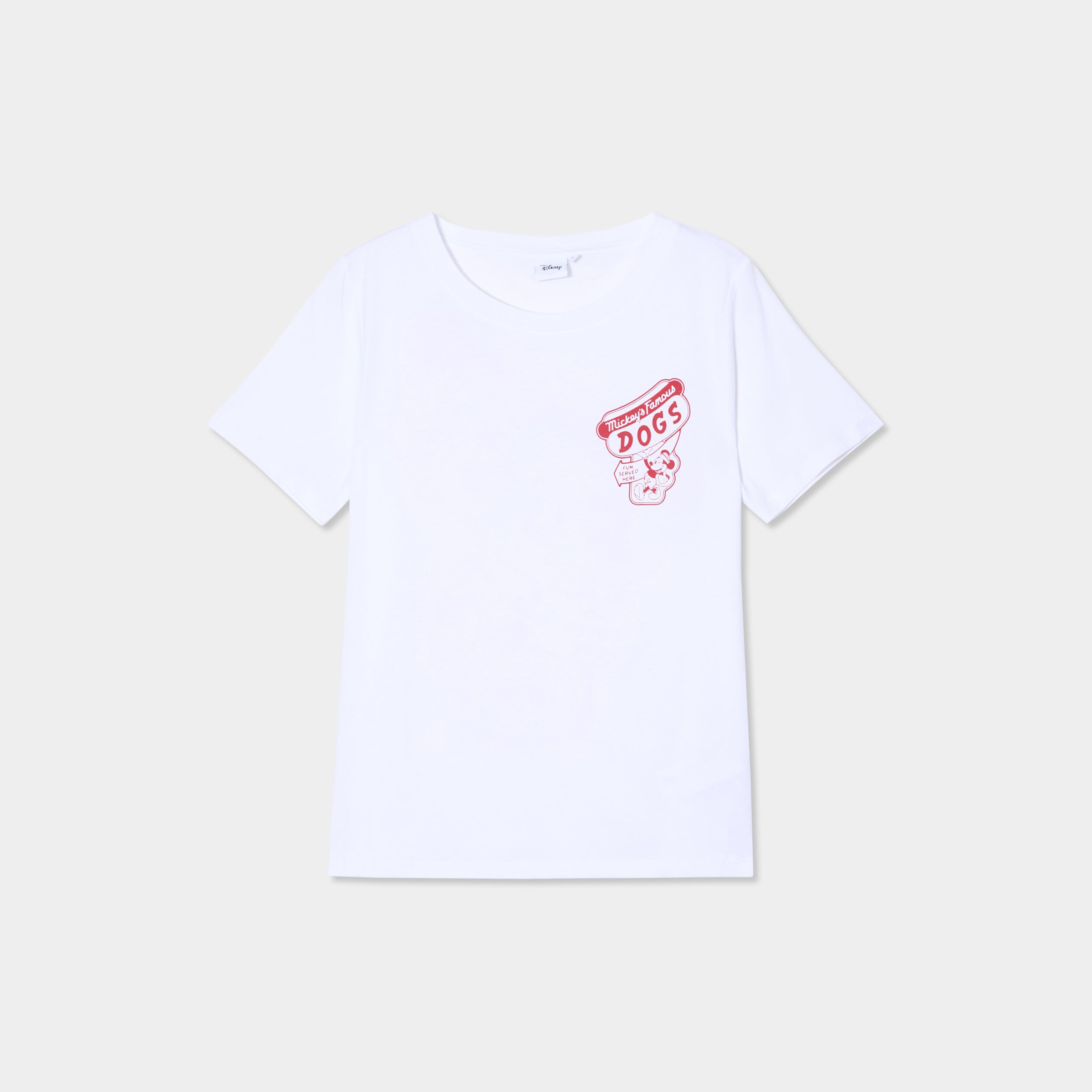 T-shirt manches courtes coton Mickey blanc femme