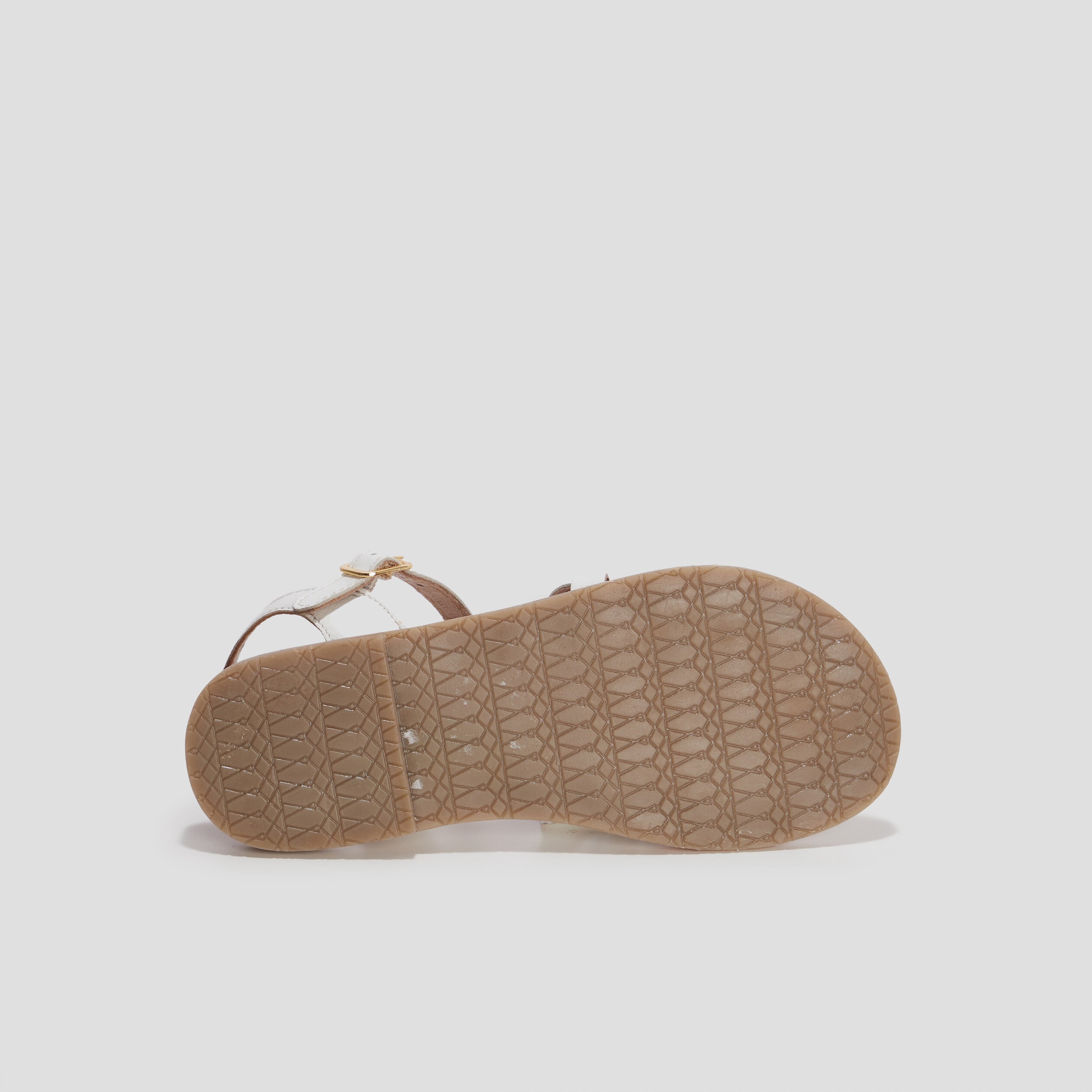 Sandales en cuir avec bride d'attache blanc fille
