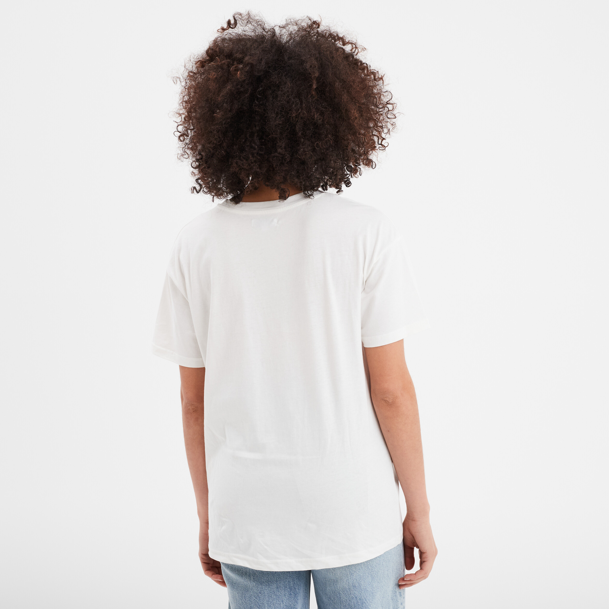 t shirt droit a manches courtes en coton blanc femme T-shirt droit à manches courtes en coton blanc femme