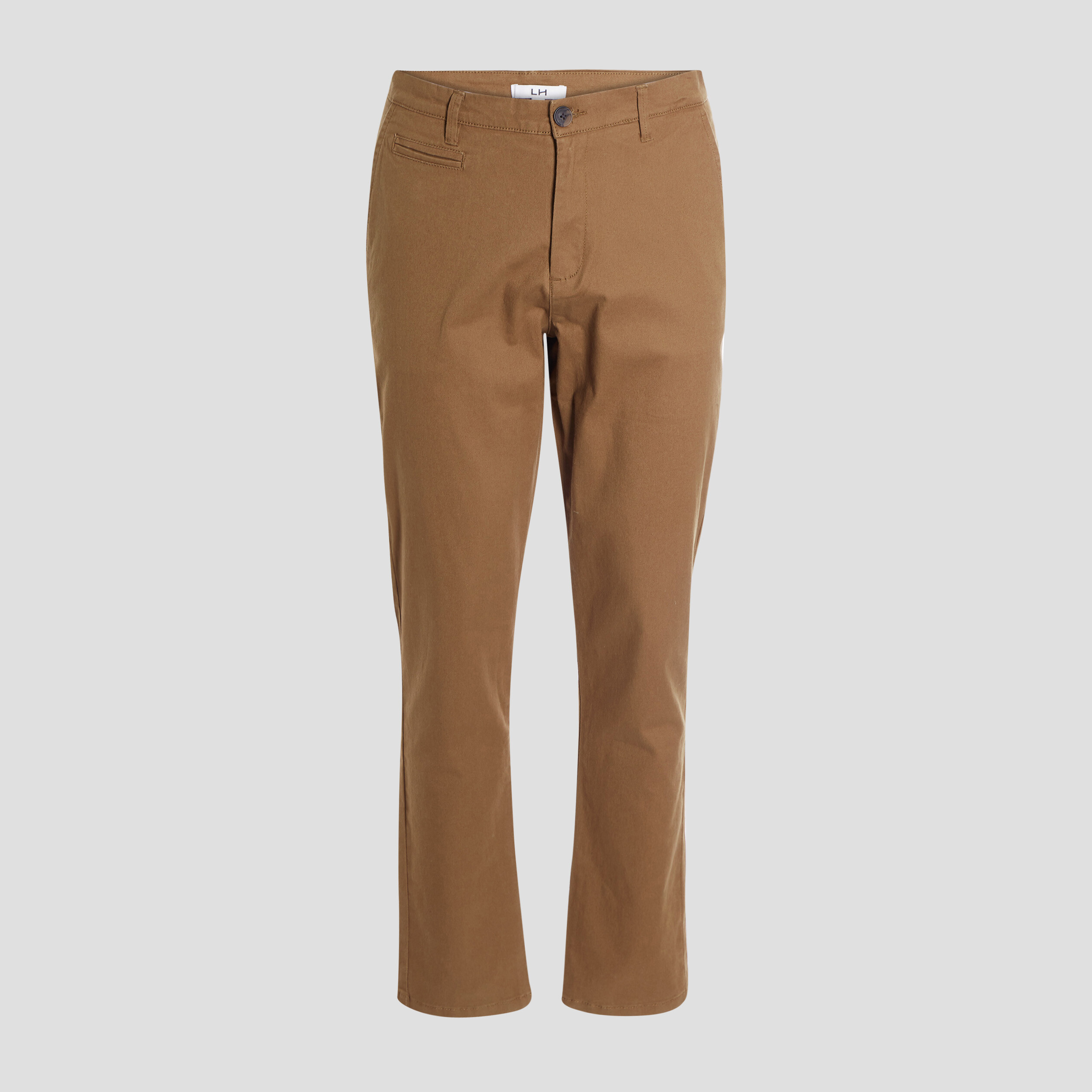 pantalon chino droit stretch retrousse marron cognac homme Pantalon chino droit stretch retroussé marron cognac homme