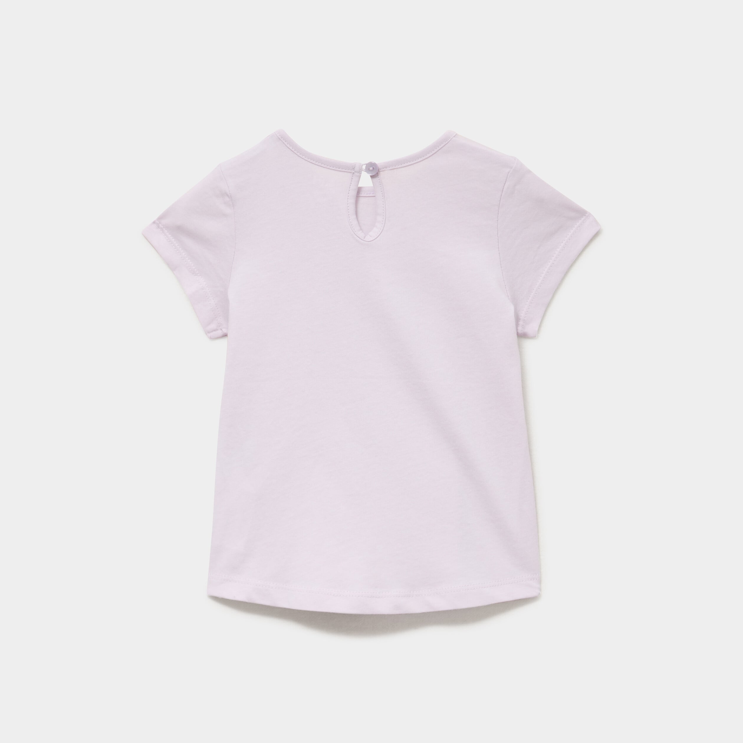 T-shirt paillettes manches courtes coton parme b&eacute;b&eacute; fille