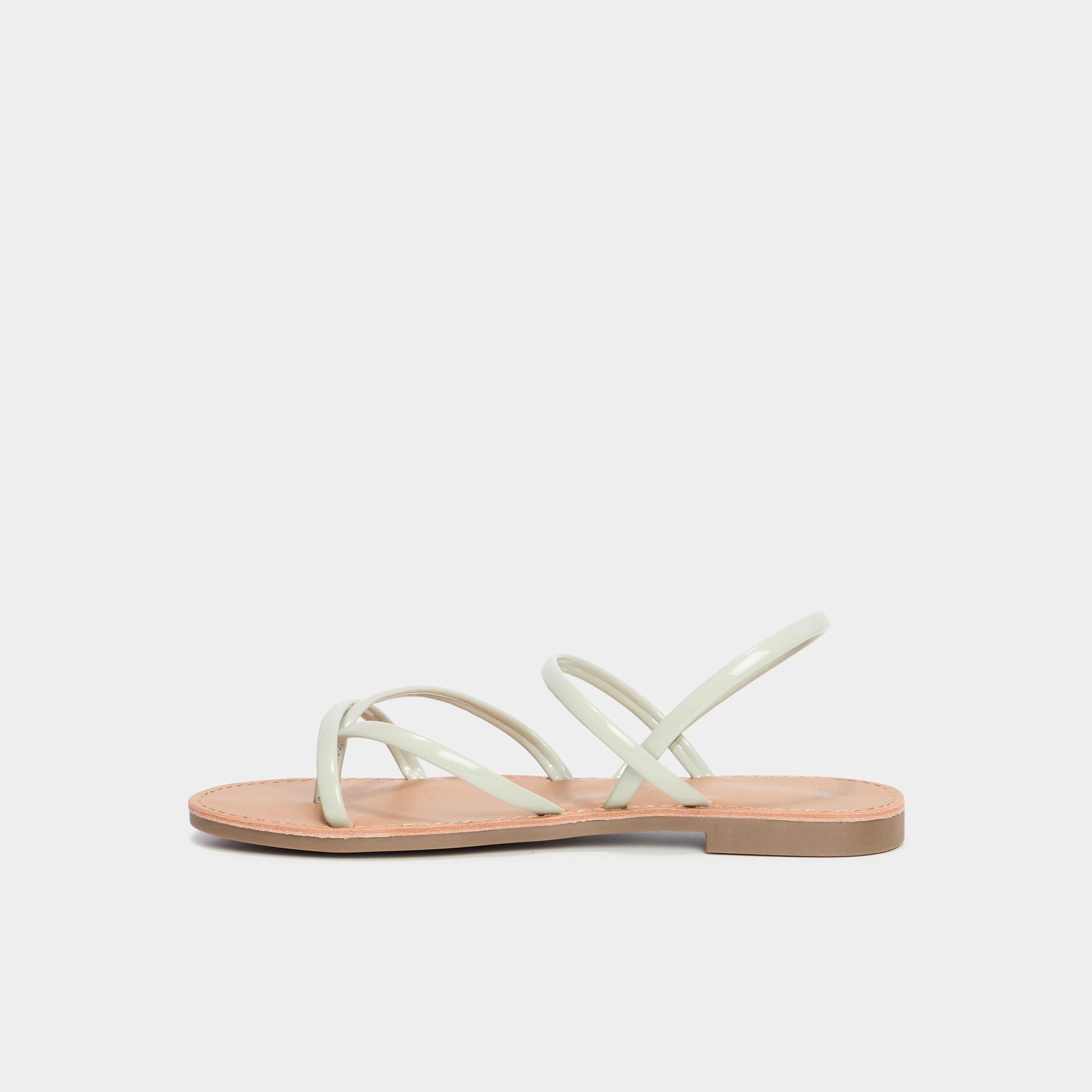 Sandales plates vert clair femme