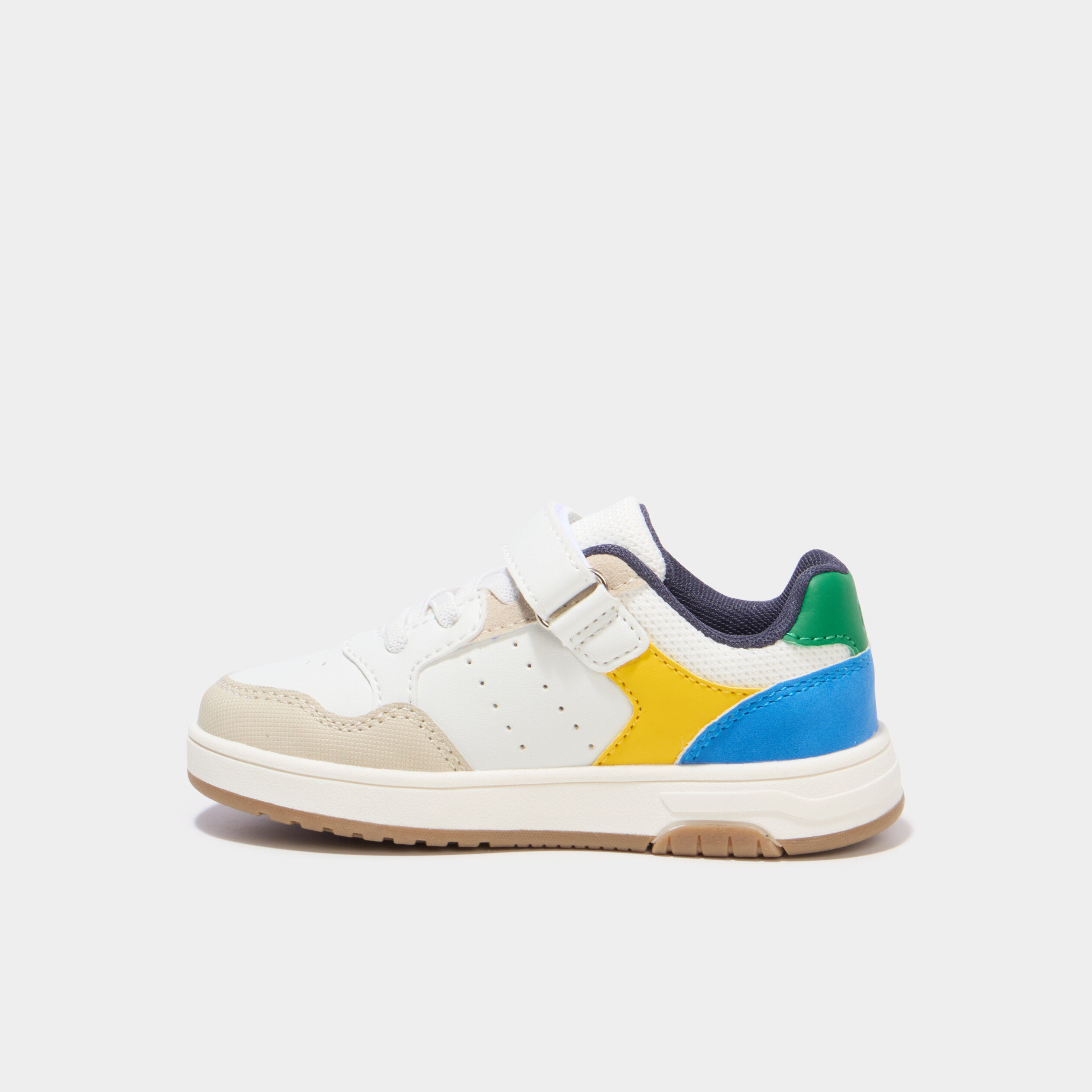 Tennis basses &agrave; scratchs bout renforc&eacute; multicolore gar&ccedil;on