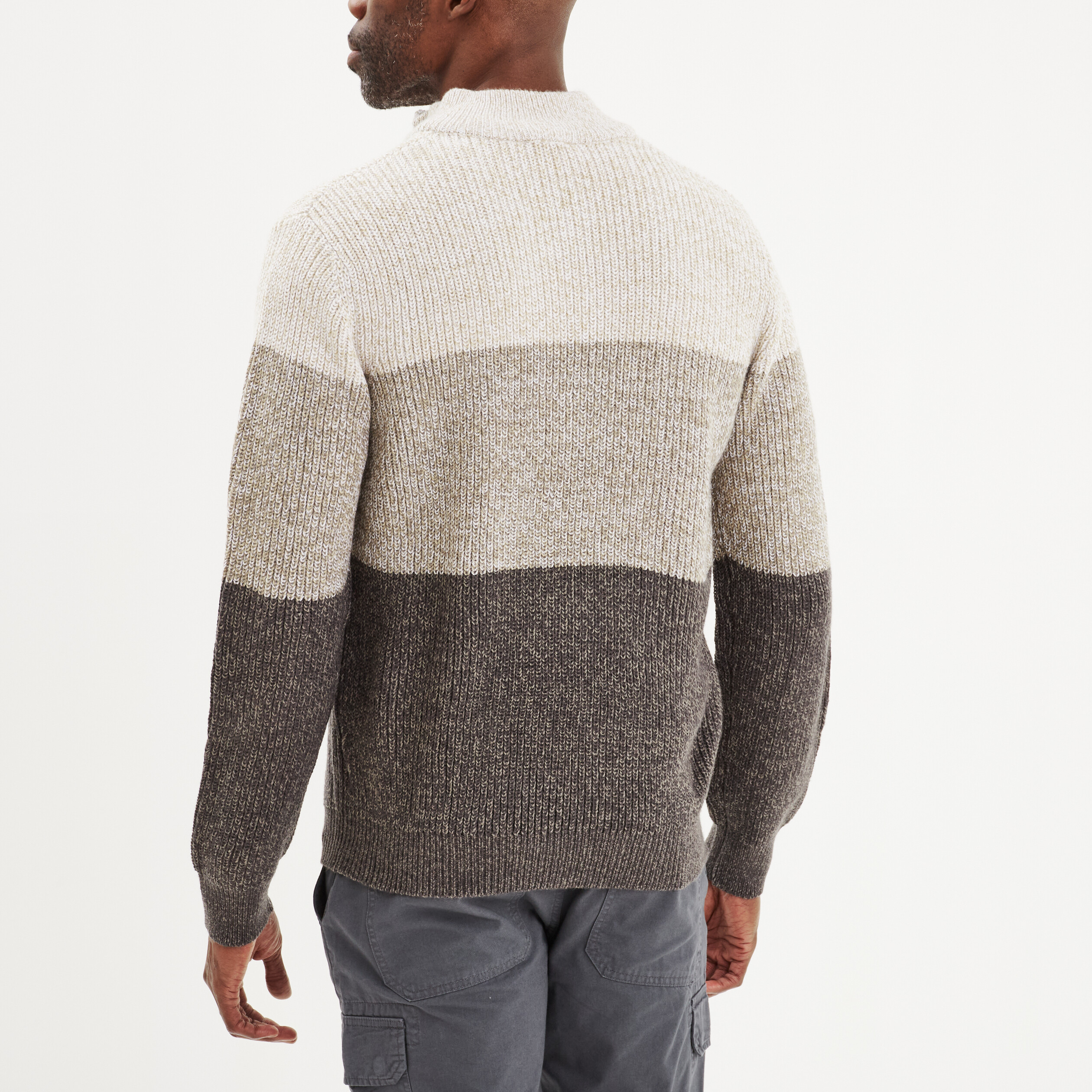 Pull Col Camionneur Idaho - Taille M, Vert Kaki, Laine Et Acrylique - Neuf Avec étiquettes
