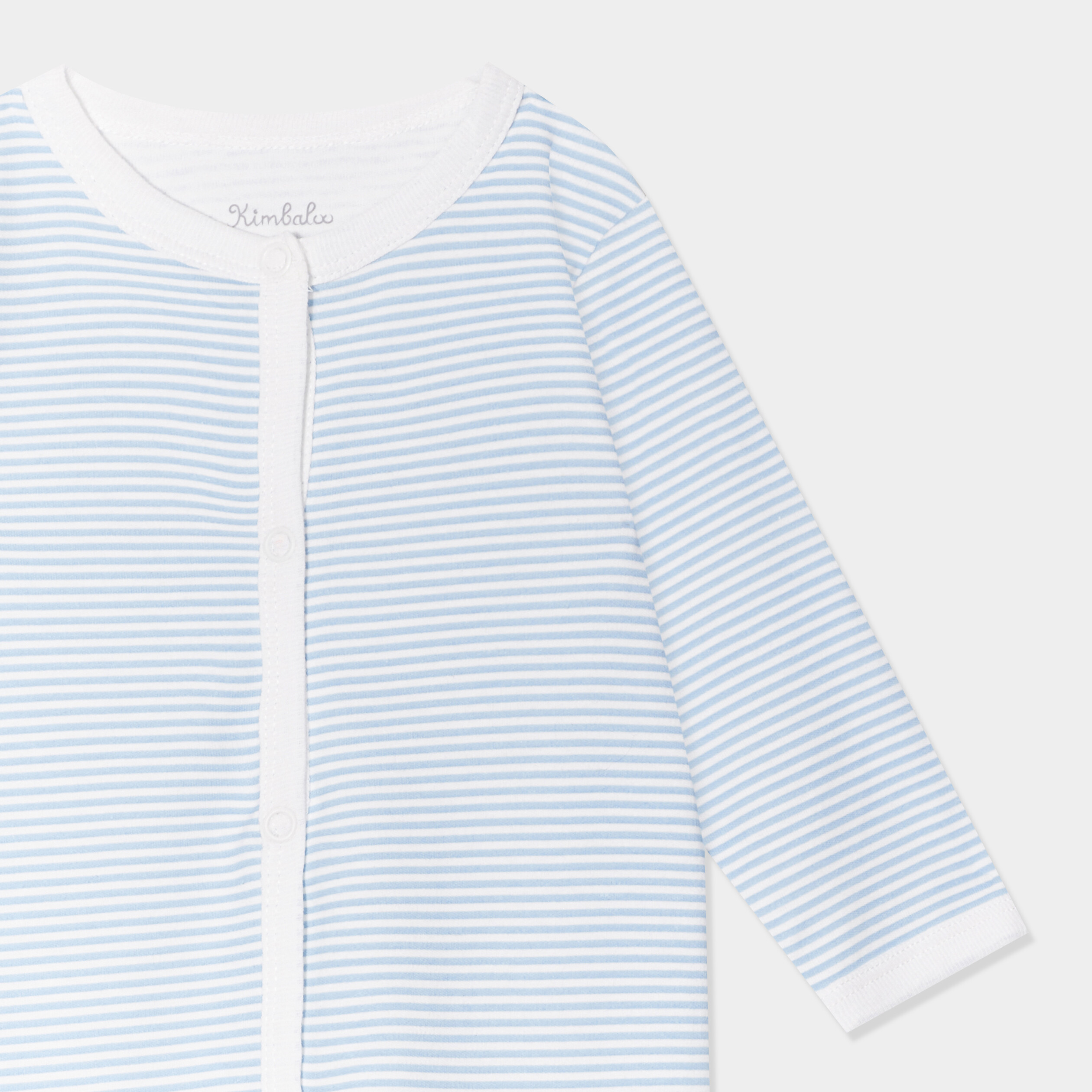 dors bien manches longues boutonne coton bleu bebeg Dors-bien manches longues boutonné coton bleu bébé garçon