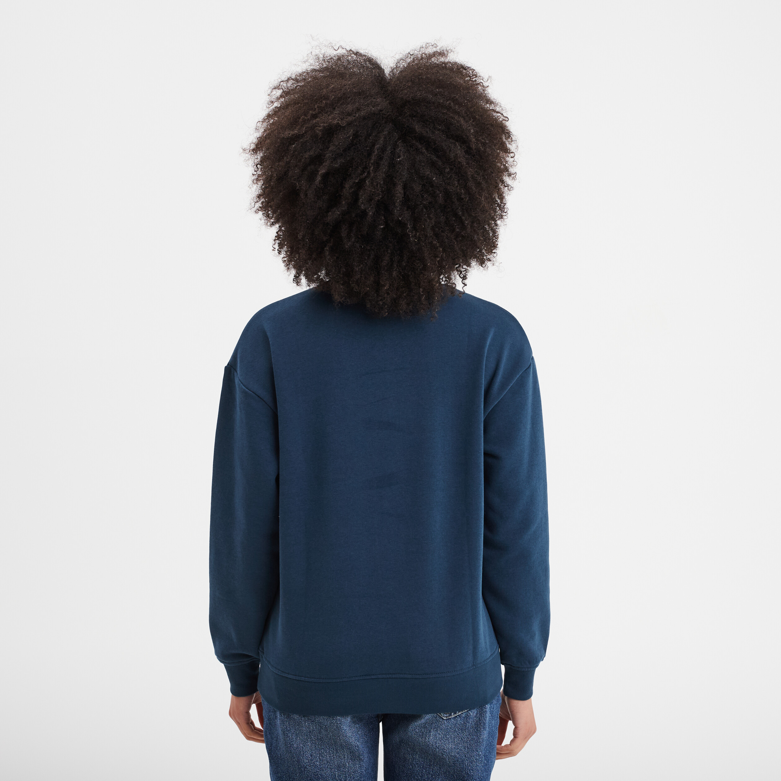 sweat col rond manches longues bleu marine femme Sweat col rond manches longues bleu marine femme