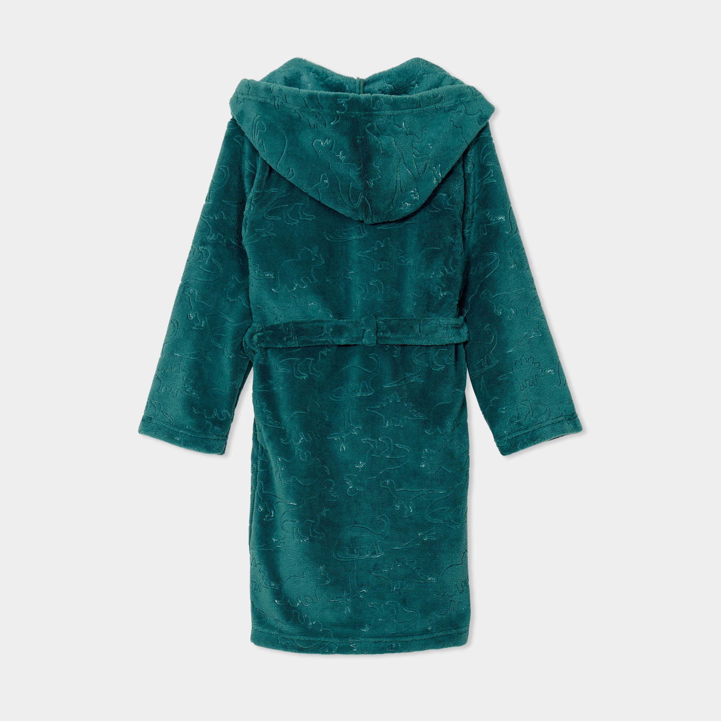 Peignoir capuche ceinturé effet polaire vert garçon La Halle