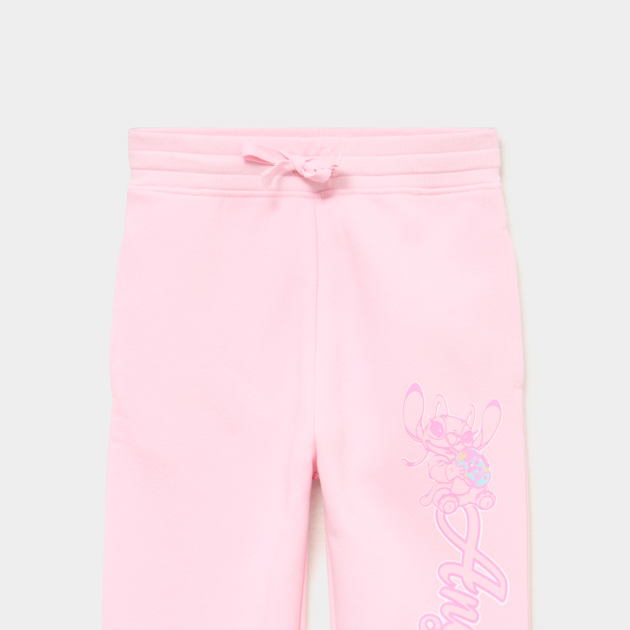Pantalon de jogging droit Stitch Angel rose fille