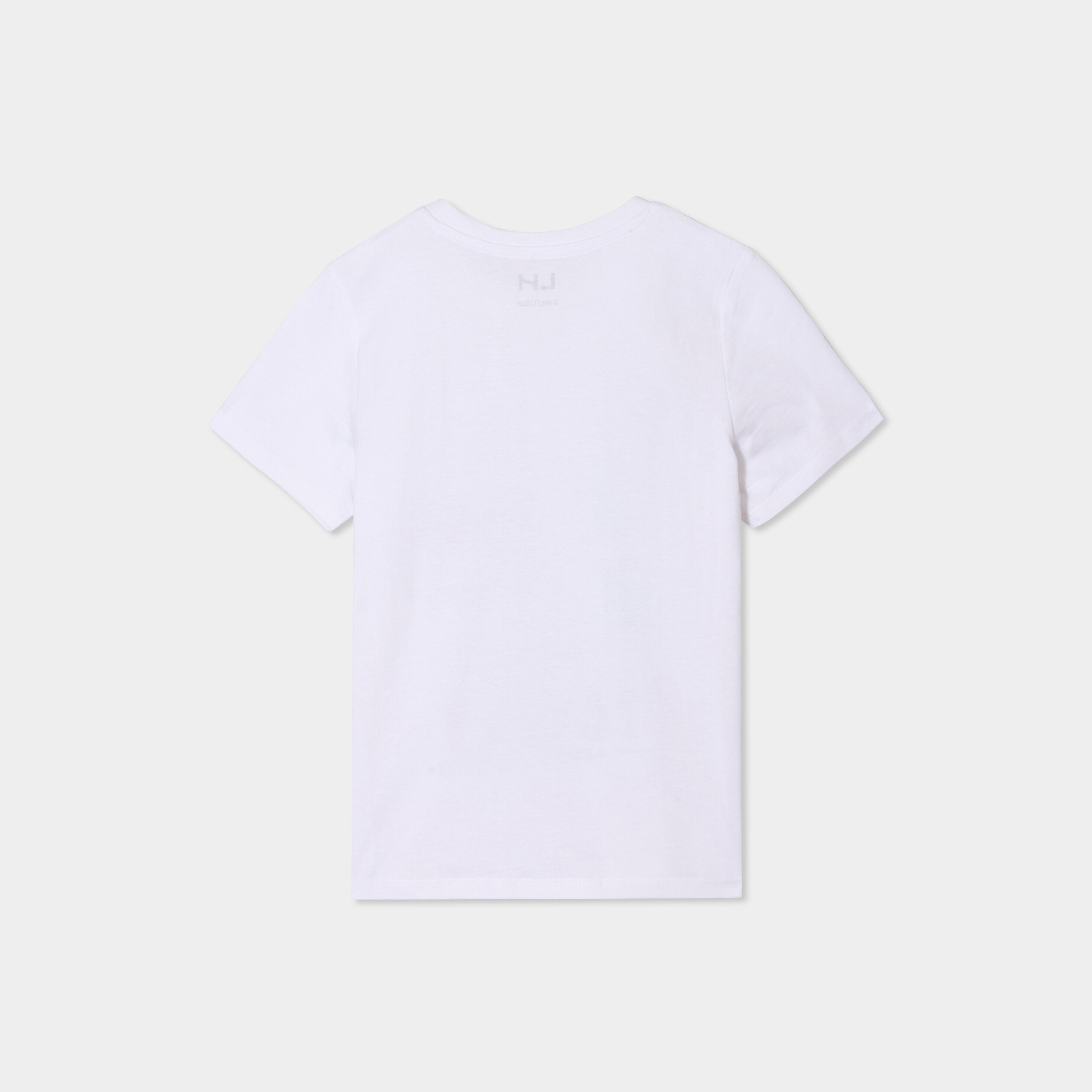 t shirt col rond manches courtes coton blanc garcon T-shirt col rond manches courtes coton blanc garçon