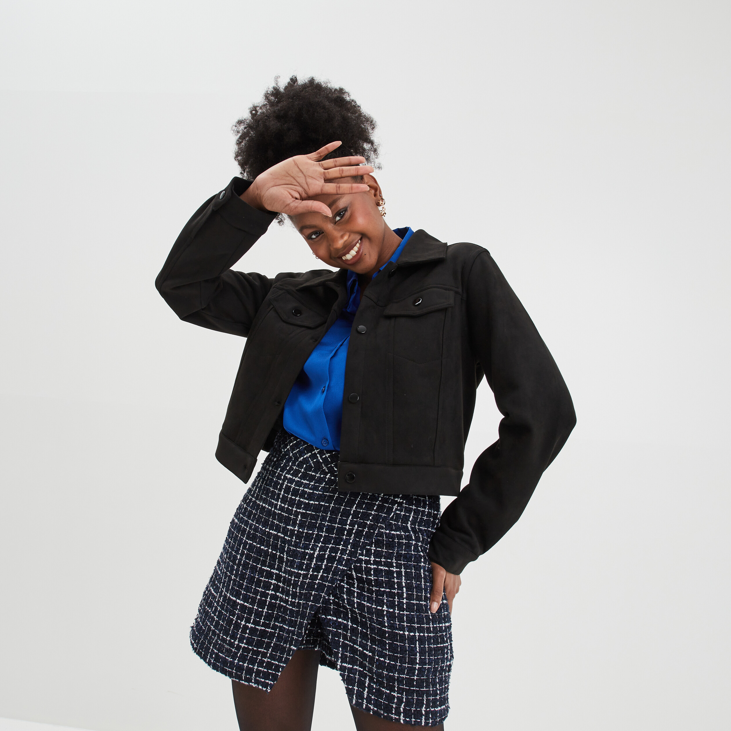 Veste suedine noir deals