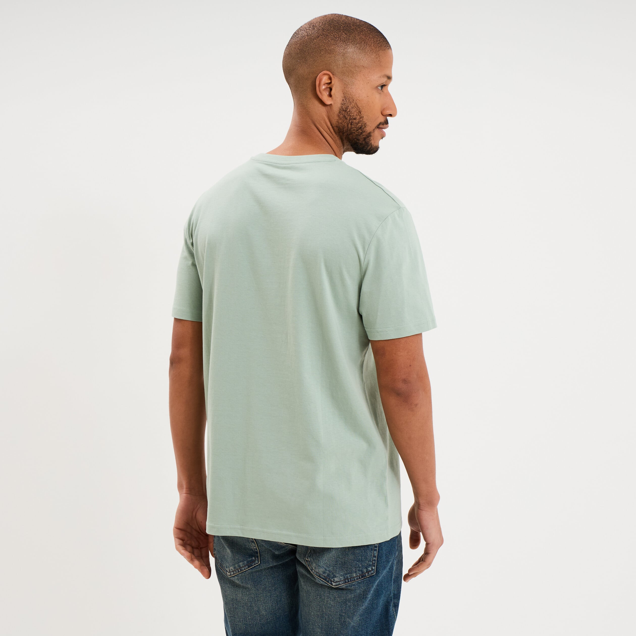 T-shirt manches courtes coton vert pastel homme