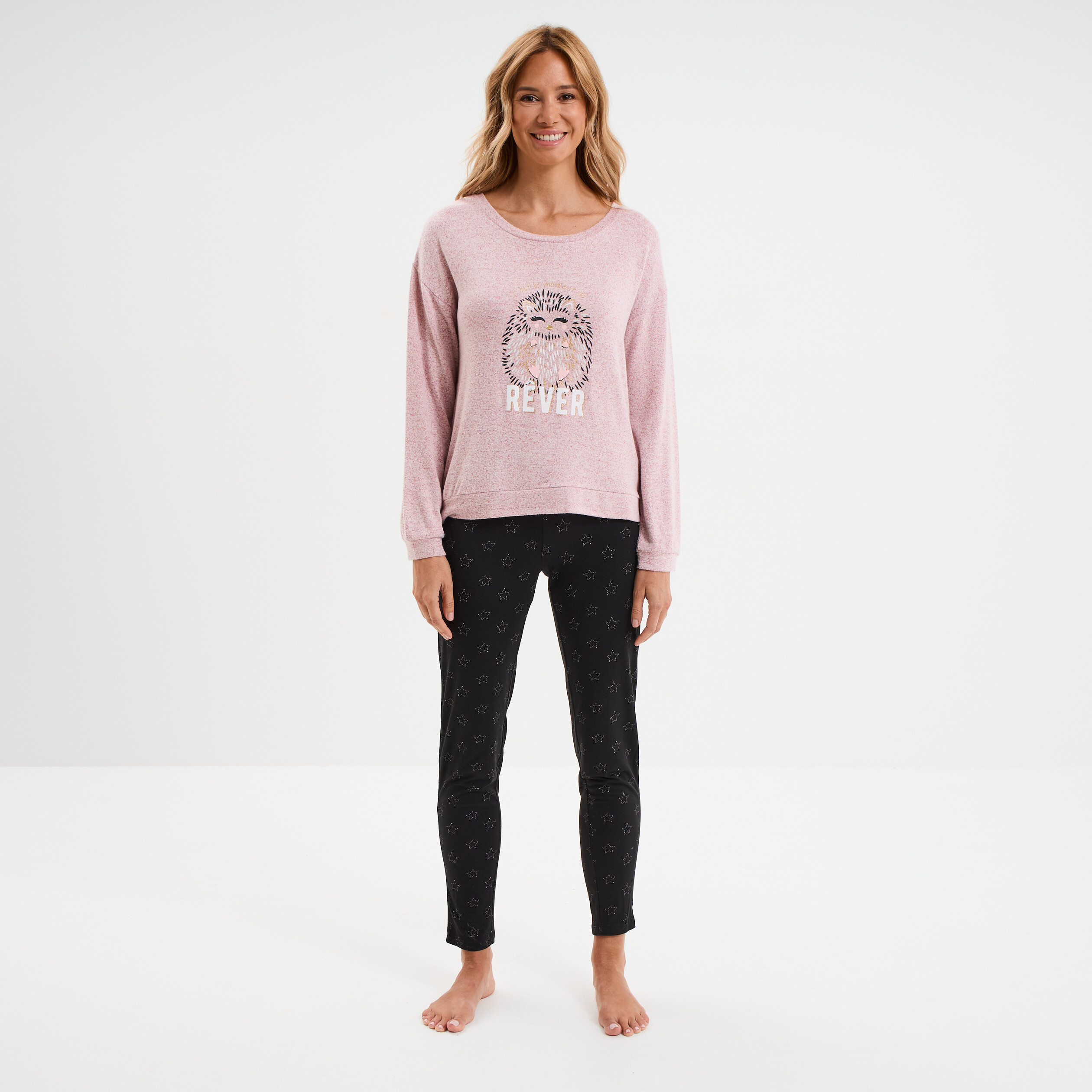 ensemble pyjama 2 pieces rose framboise femme Ensemble pyjama 2 pièces rose framboise femme
